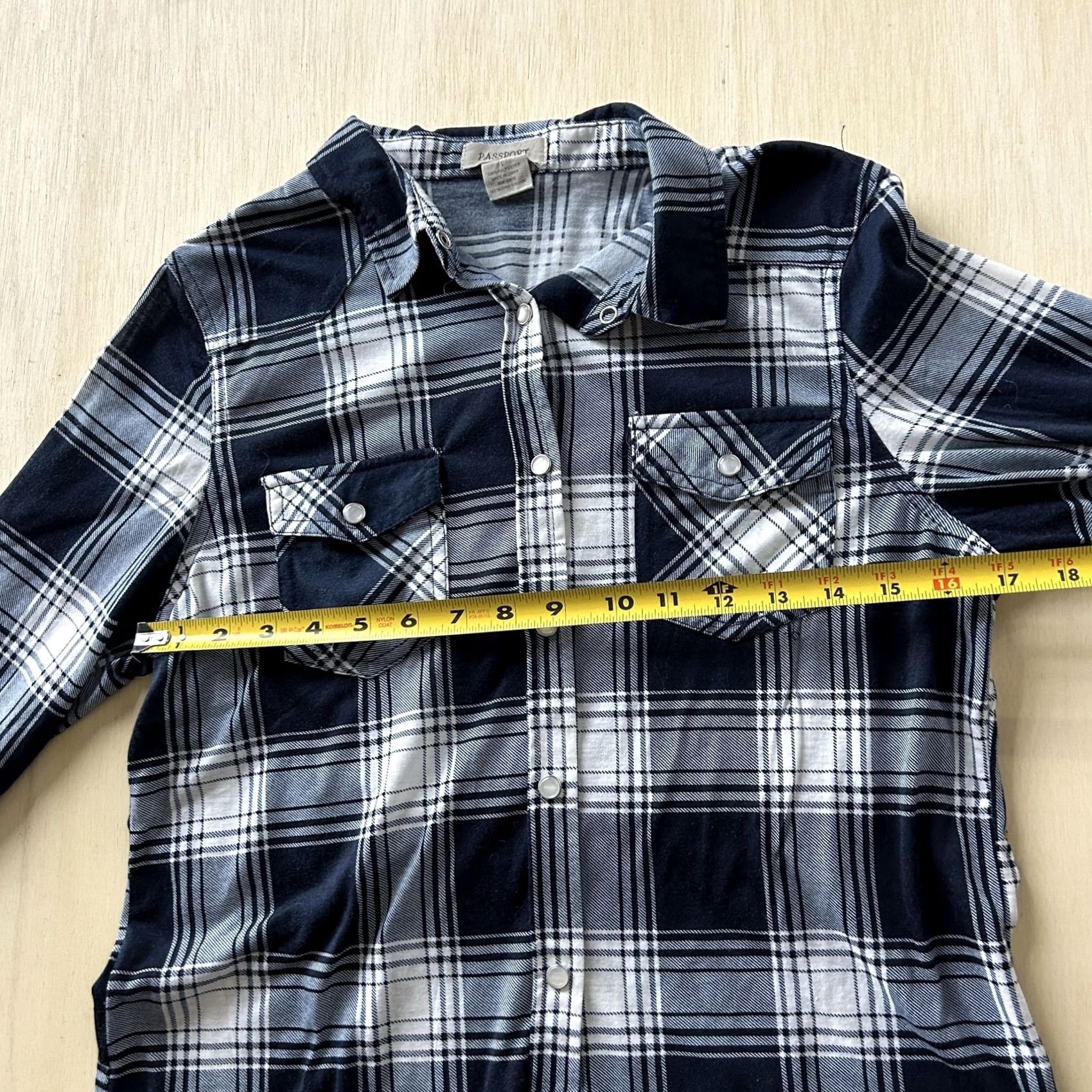 Vintage Passport Shirt Womens Small Blue Plaid Long Sleeve Pearl Snap Button Up Flannel Size S / US 4 / IT 40 - 6 Thumbnail