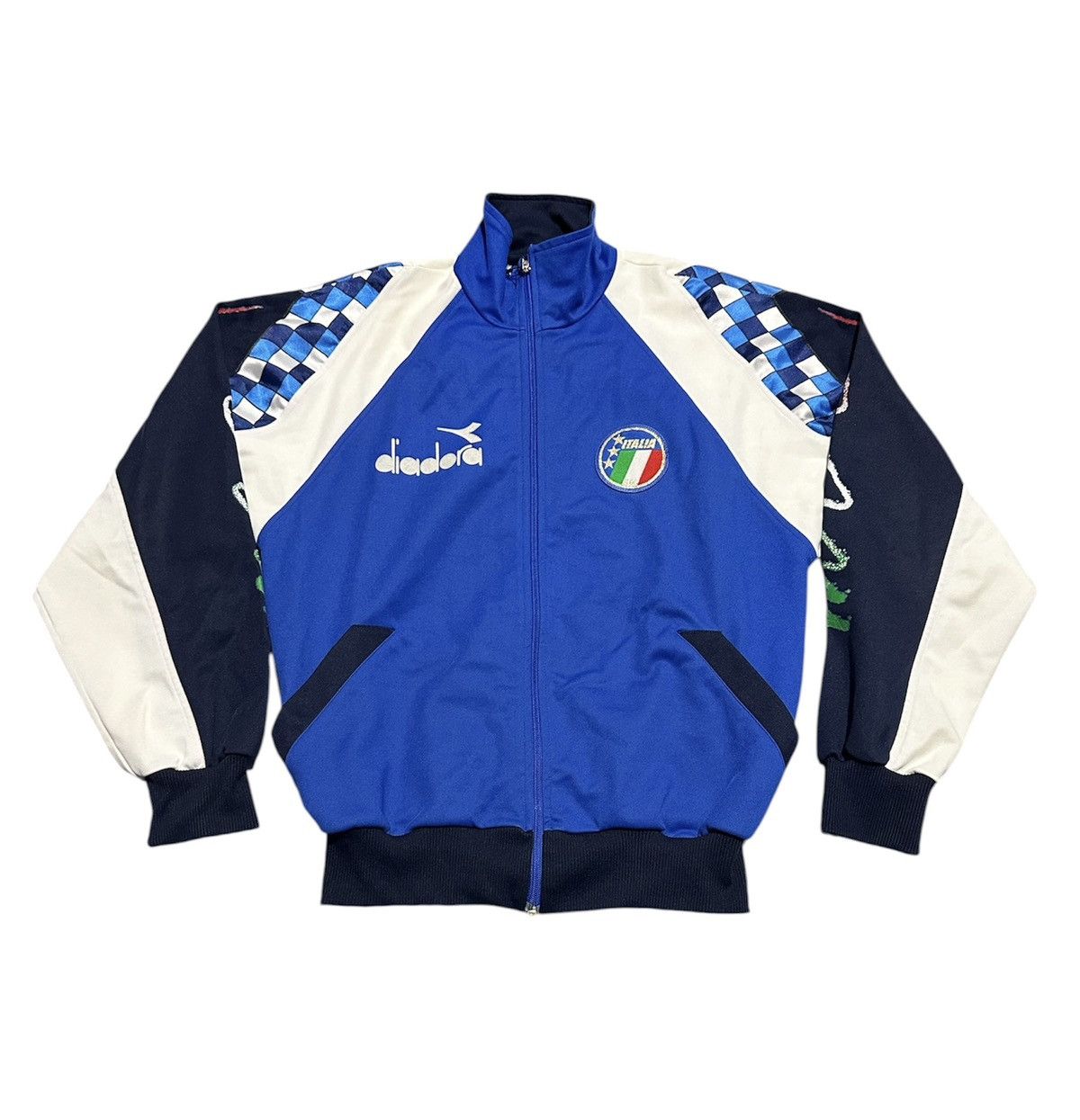 Vintage Vtg 90s Diadora Italy national team tractop jacket Size US M / EU 48-50 / 2 - 1 Thumbnail