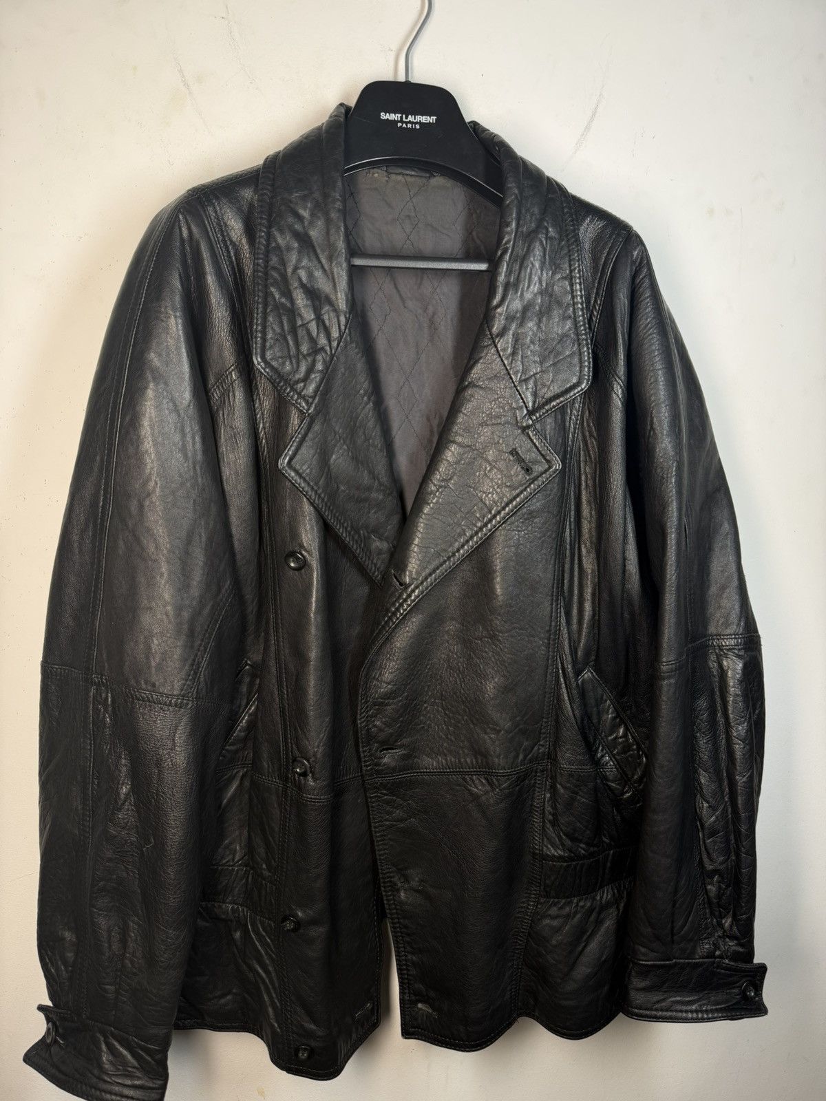 Yves Saint Laurent 90s YSL Leather Jacket Black Soft Vintage Rare Bomber Size US M / EU 48-50 / 2 - 2 Thumbnail