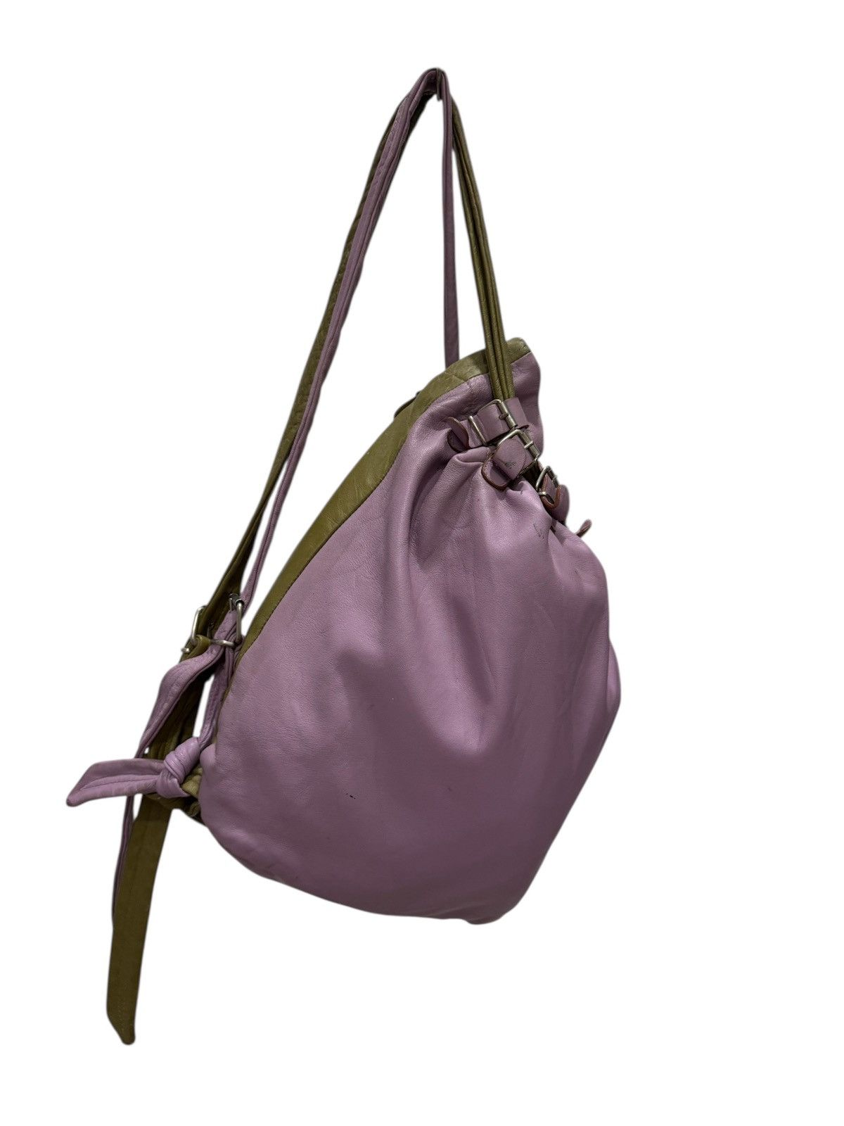 Dolce & Gabbana × Genuine Leather DOLCE & GABBANA LEATHER CROSS BODY BACKPACK PURPLE OLIVE Size ONE SIZE - 2 Thumbnail