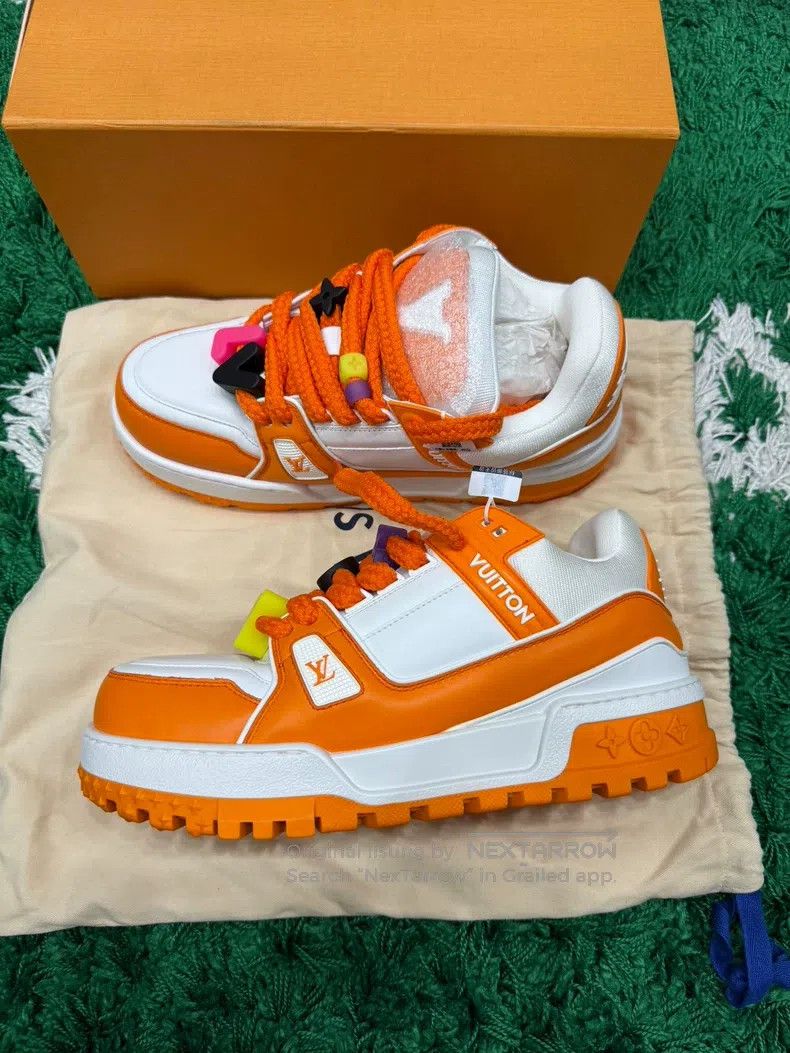 Louis Vuitton Trainer Maxi White Orange Fat Ding shoes