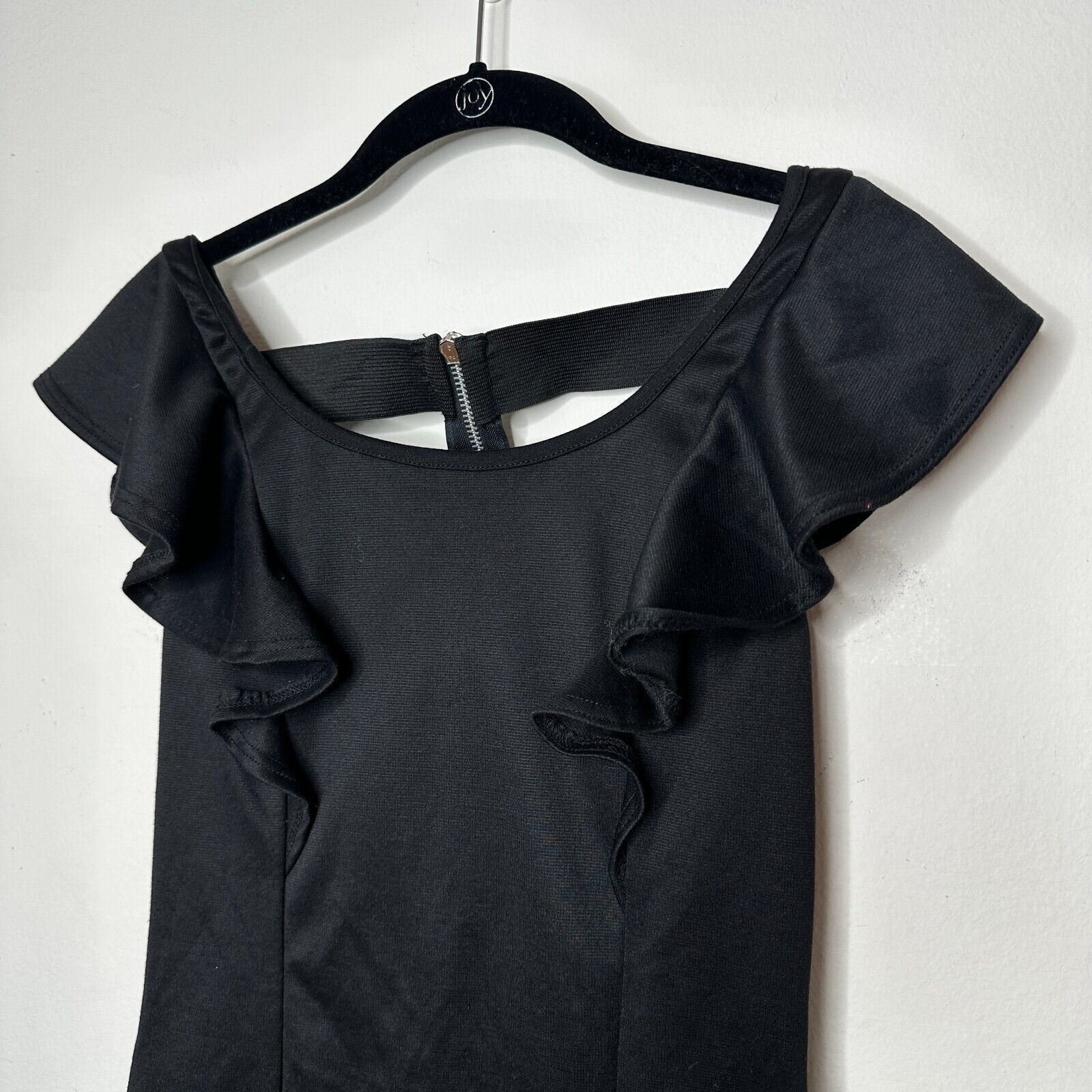Other 21 Satin Black Ruffle Sleeveless Mini Exposed Back Design S Size S / US 4 / IT 40 - 3 Thumbnail