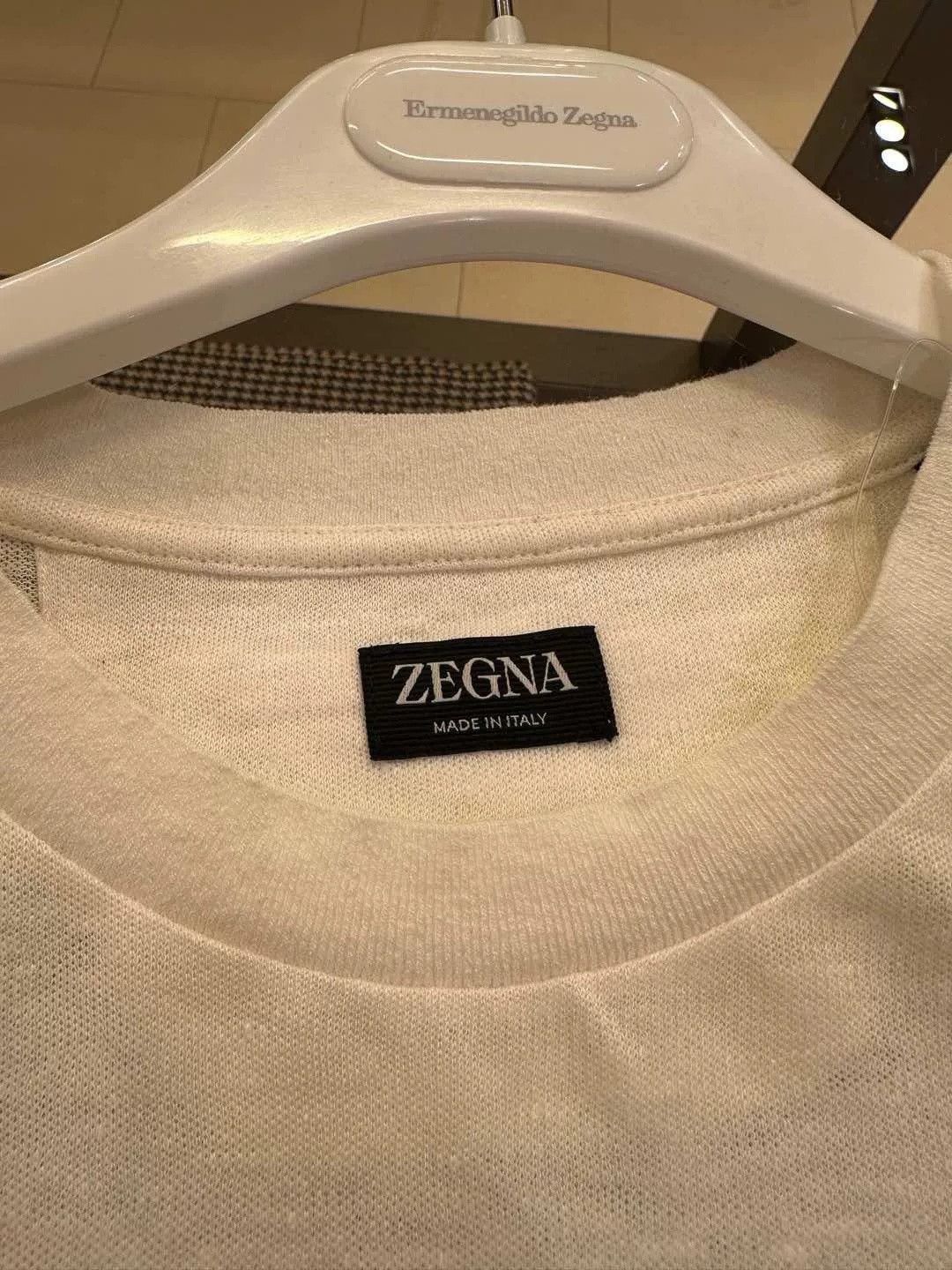 Ermenegildo Zegna Zegna White Linen Men’s T-shirt Size US M / EU 48-50 / 2 - 5 Thumbnail