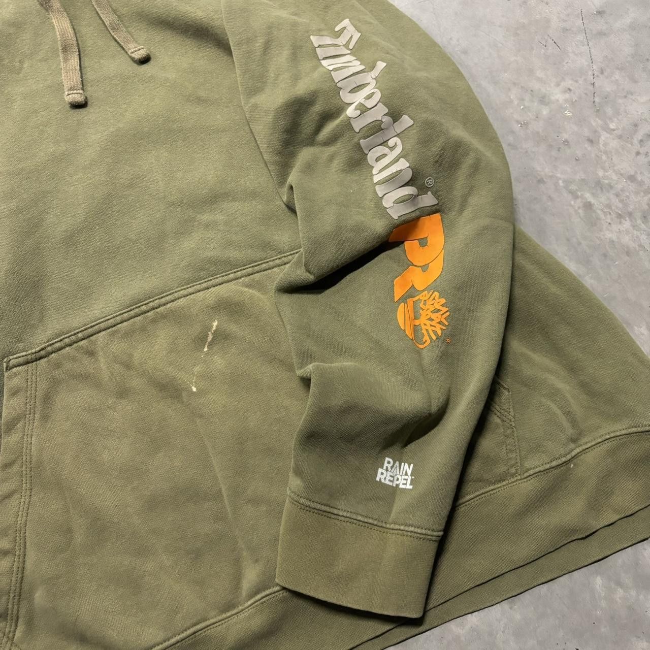 Timberland × Vintage Crazy Vintage Y2K/2000s Faded Khaki Green Earth Tone Timberland Essential Hoodie! Size US XL / EU 56 / 4 - 5 Thumbnail