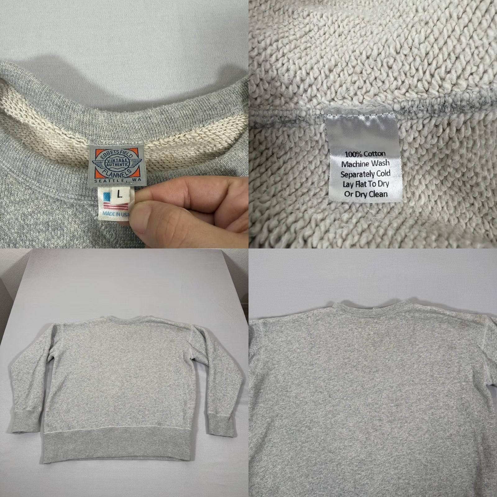 Ebbets Field Flannels Ebbets Field Flannels Sweatshirt Mens Large Gray Crewneck Creative Live USA - Vintage Condition Size US L / EU 52-54 / 3 - 8 Thumbnail
