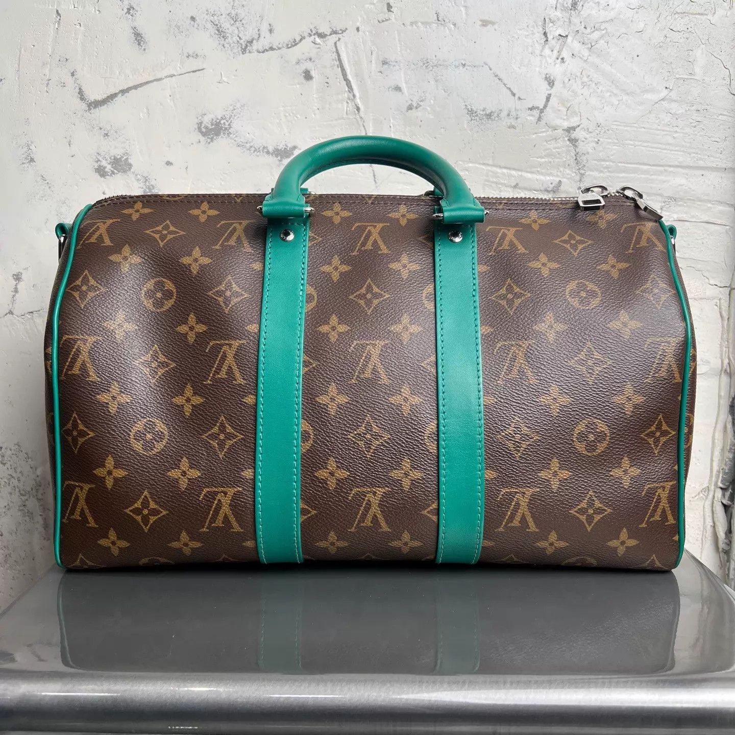 Louis Vuitton LV Monogram Green Trim Keepall 35 Crossbody Bag Size ONE SIZE - 1 Thumbnail