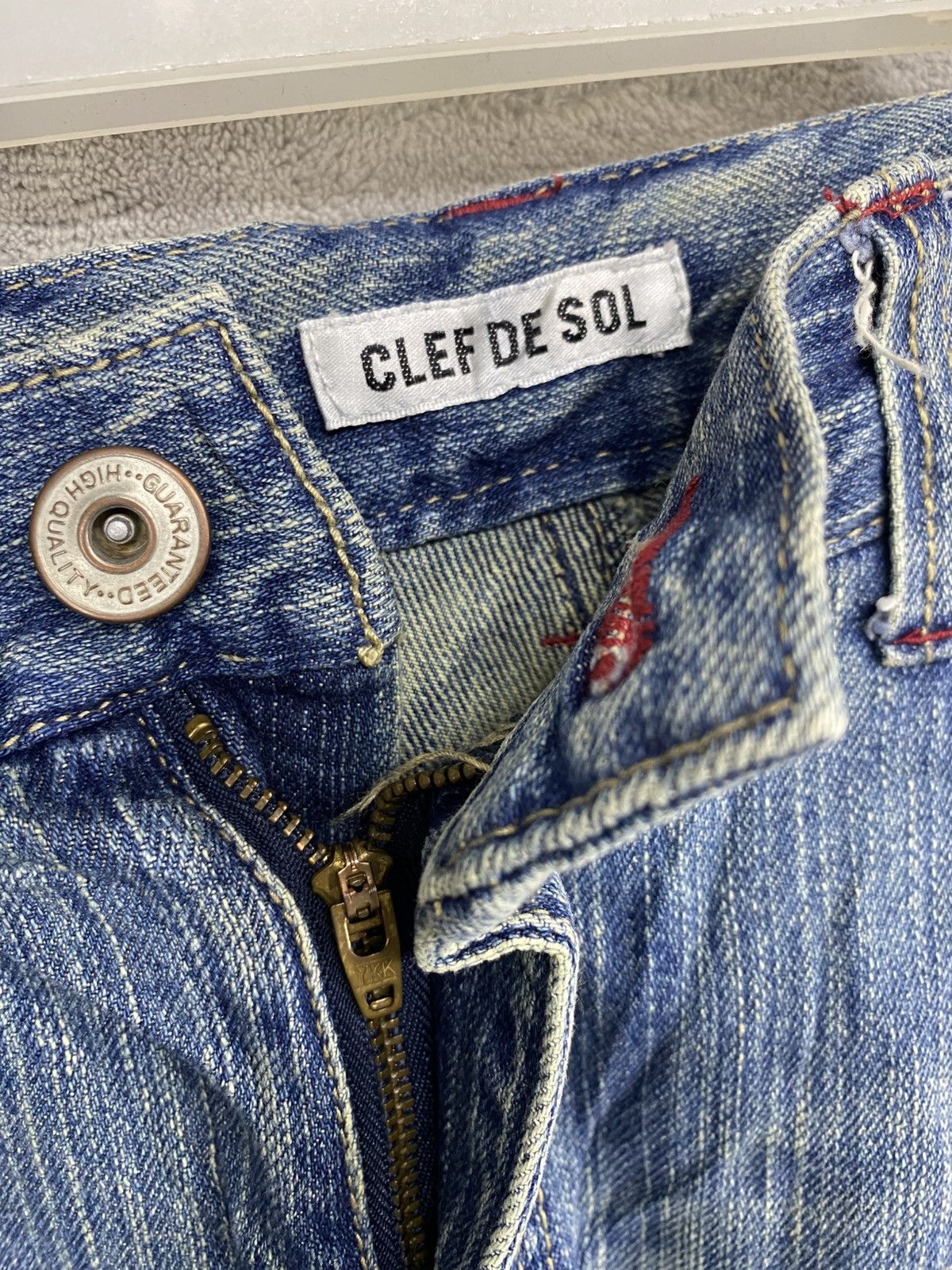 If Six Was Nine VINTAGE CLEF DE SOL DENIM PATCHWORK SUSPENDED BELT PUNK Size US 32 / EU 48 - 8 Thumbnail