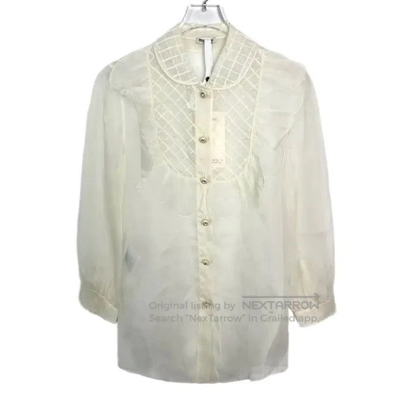 Miu Miu Miu Miu Women's Beige Cotton Blouse . Size XS / US 0-2 / IT 36-38 - 1 Thumbnail