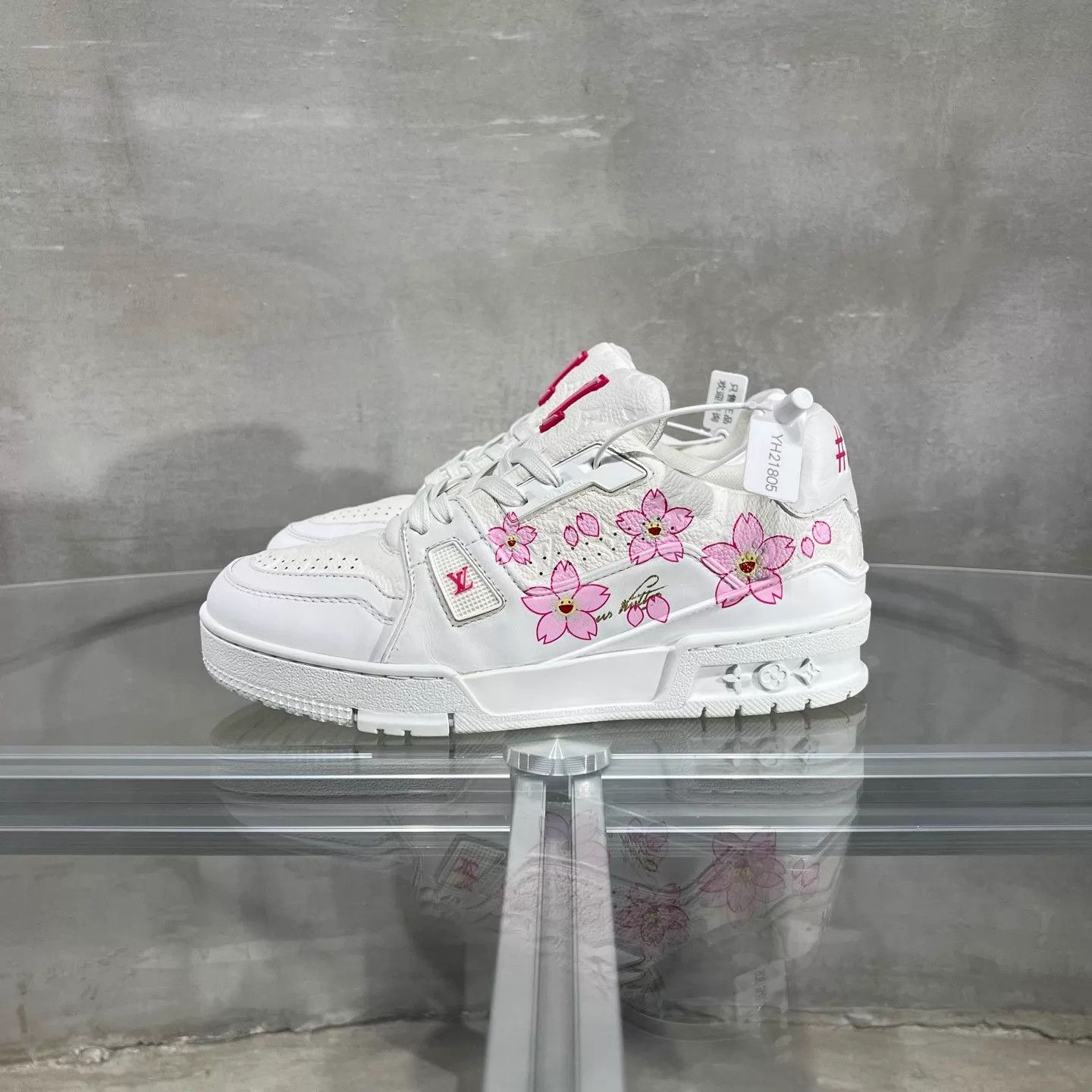 Louis Vuitton LV Trainer Sakura Pink x Takashi Murakami 37 with box Size US 6.5 / IT 36.5 - 3 Thumbnail