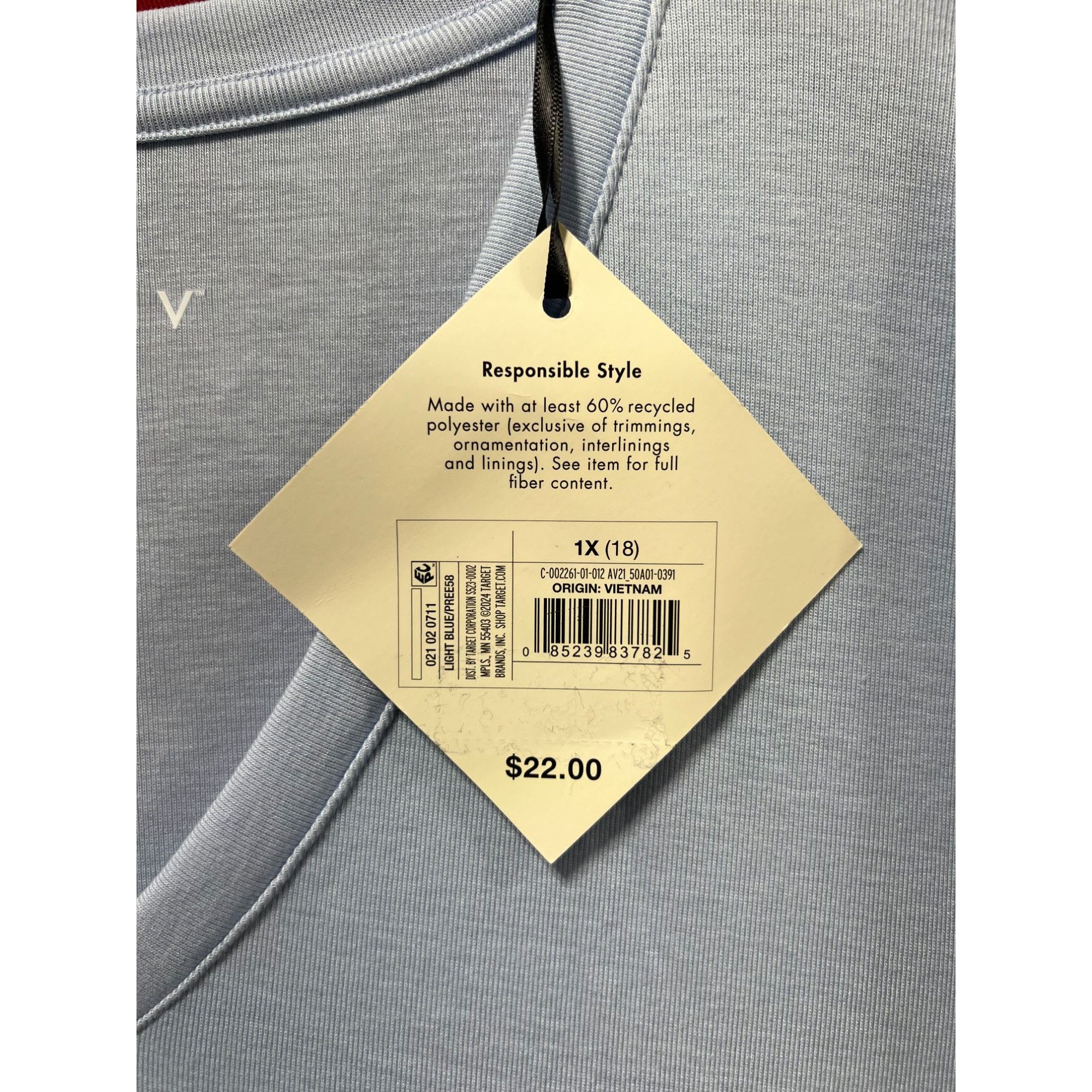 Other Ava & Viv - Women's Long Sleeve V-Neck T-Shirt - Light Blue Size XL / US 12-14 / IT 48-50 - 8 Thumbnail