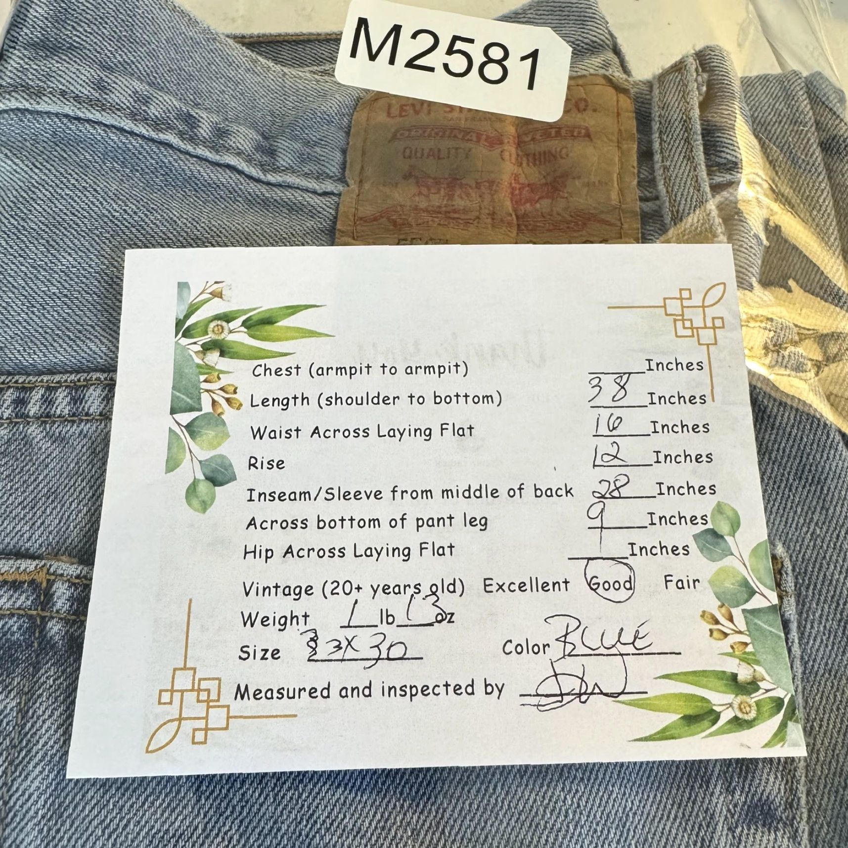 Levi's VINTAGE Levi's 550 Jeans Mens 33x30 Relaxed Fit Tapered Leg Denim Blue Size US 33 - 8 Thumbnail