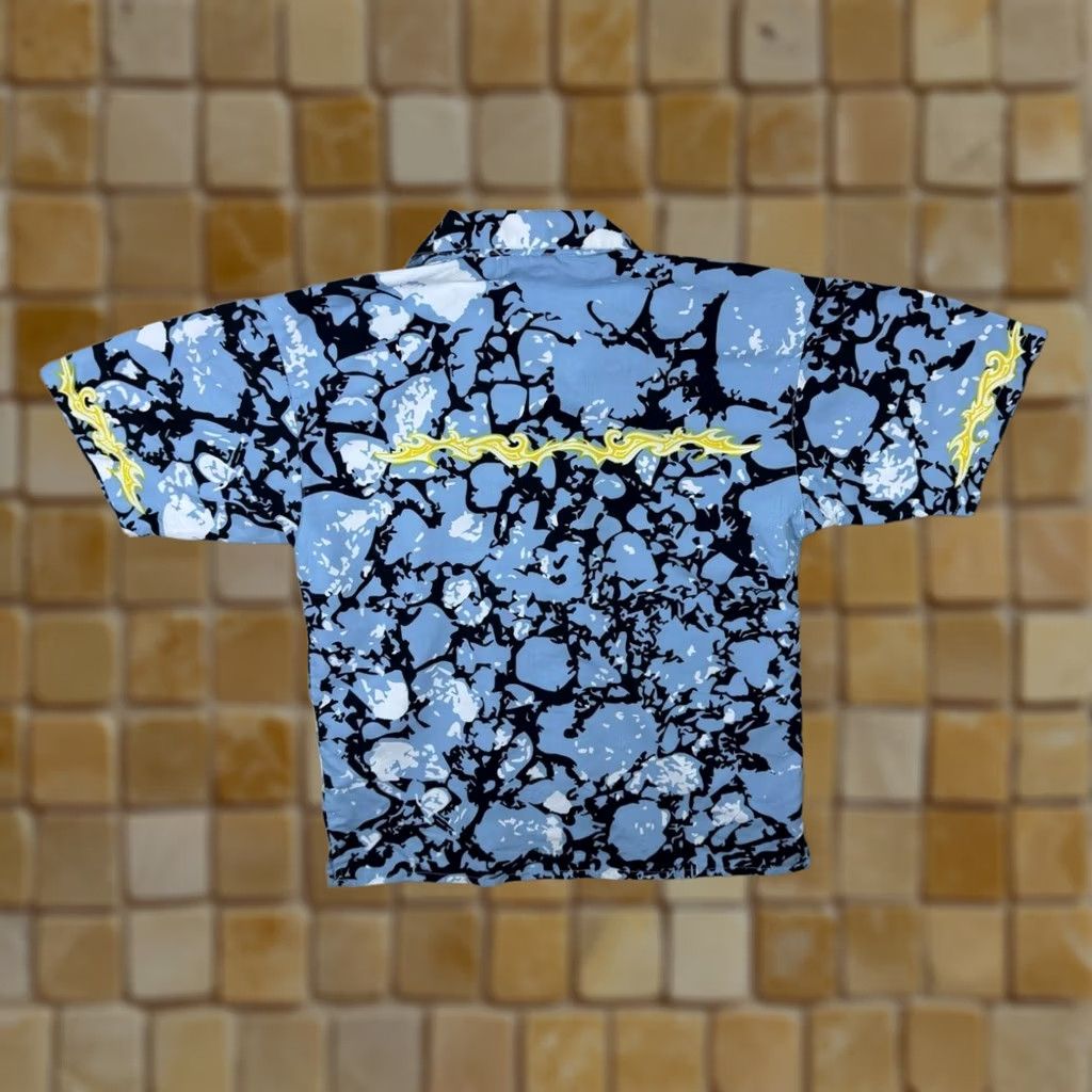 Vintage Dognose Goth Y2K Abstract Patterned Graphic Blue Short Sleeve Shirt XS Size US XS / EU 42 / 0 - 1 Thumbnail