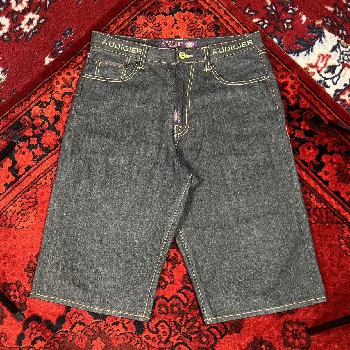 Ed Hardy Christian Audigier Denim Y2K Streetwear Shorts Skull Roses Size US 34 / EU 50 - 2 Thumbnail