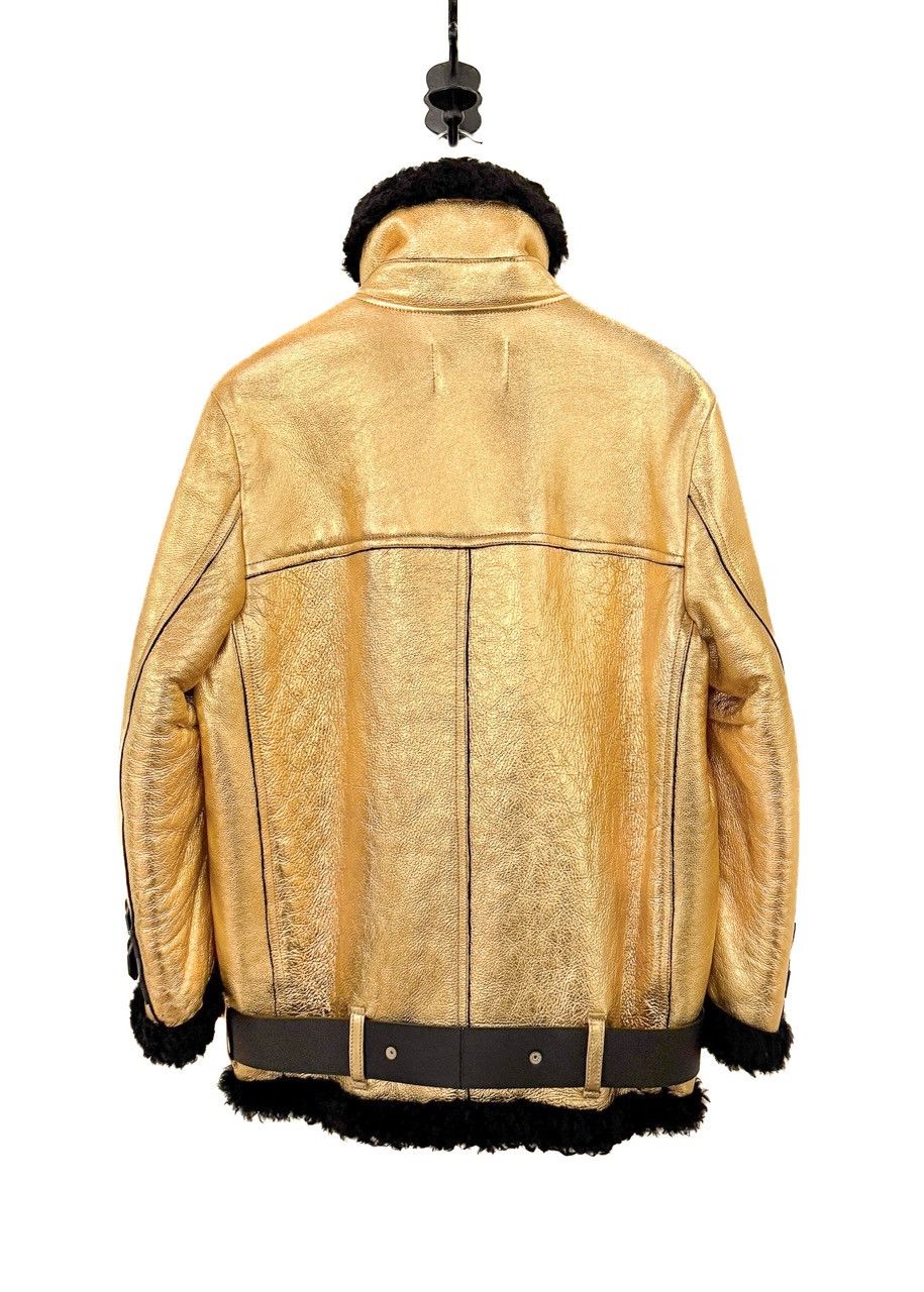 Acne Studios Acne Studios Metallic Gold Velocite Shearling Coat - 32 DK Size XS / US 0-2 / IT 36-38 - 8 Thumbnail