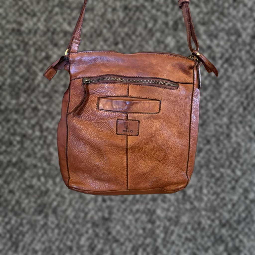 Vintage Milo Luna Cognac Leather Crossbody Bag Medium Size ONE SIZE - 1 Thumbnail