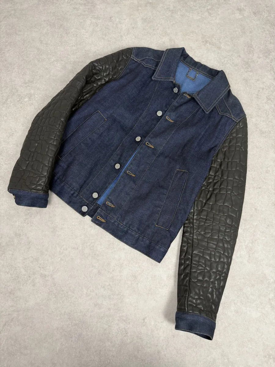 Roberto Cavalli 2010s Roberto Cavalli Brut Denim & Leather Premium Jacket Size US S / EU 44-46 / 1 - 5 Thumbnail