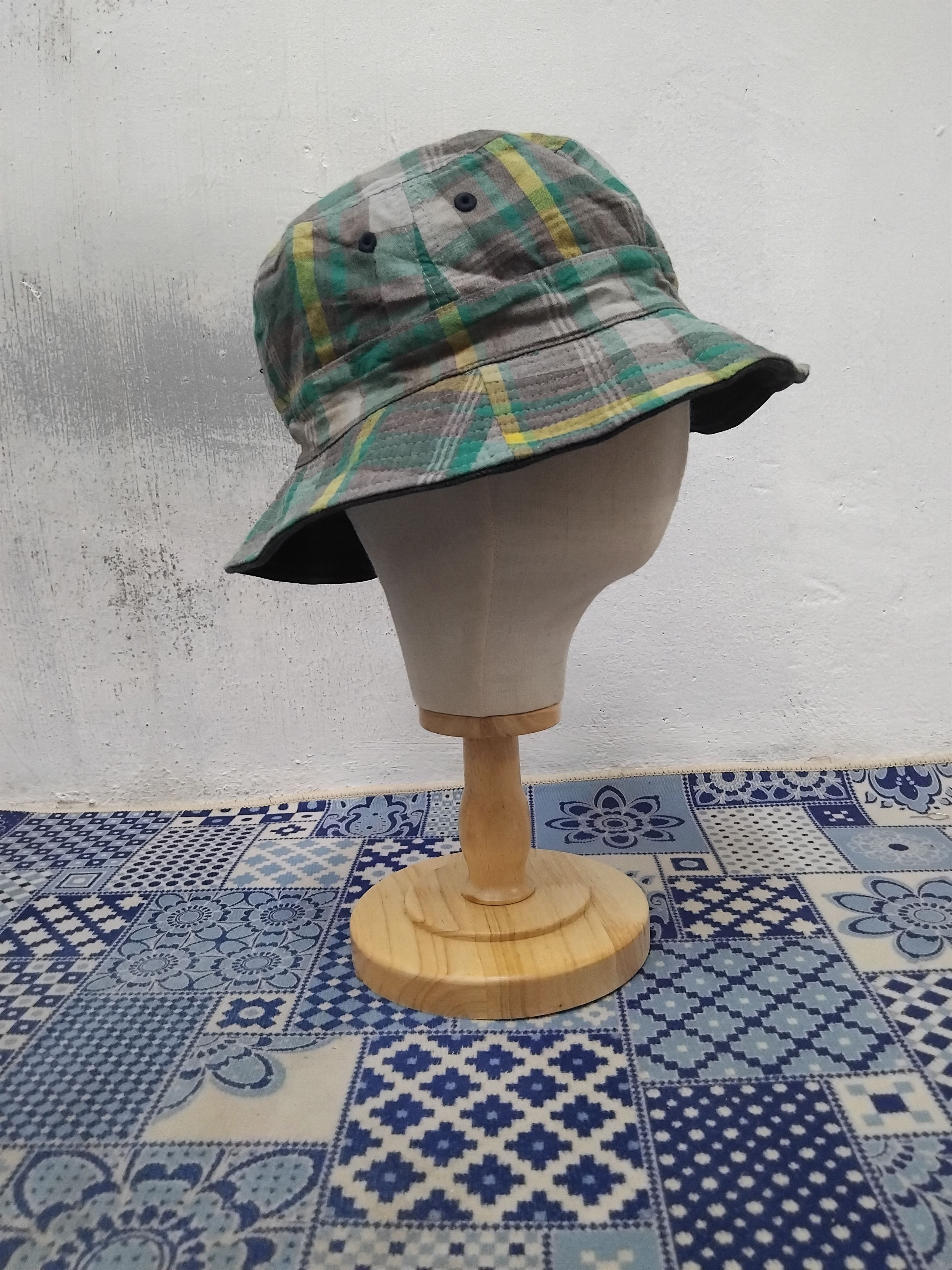 Japanese Brand Checkered green Japanese style harajuku hat Size ONE SIZE - 5 Thumbnail