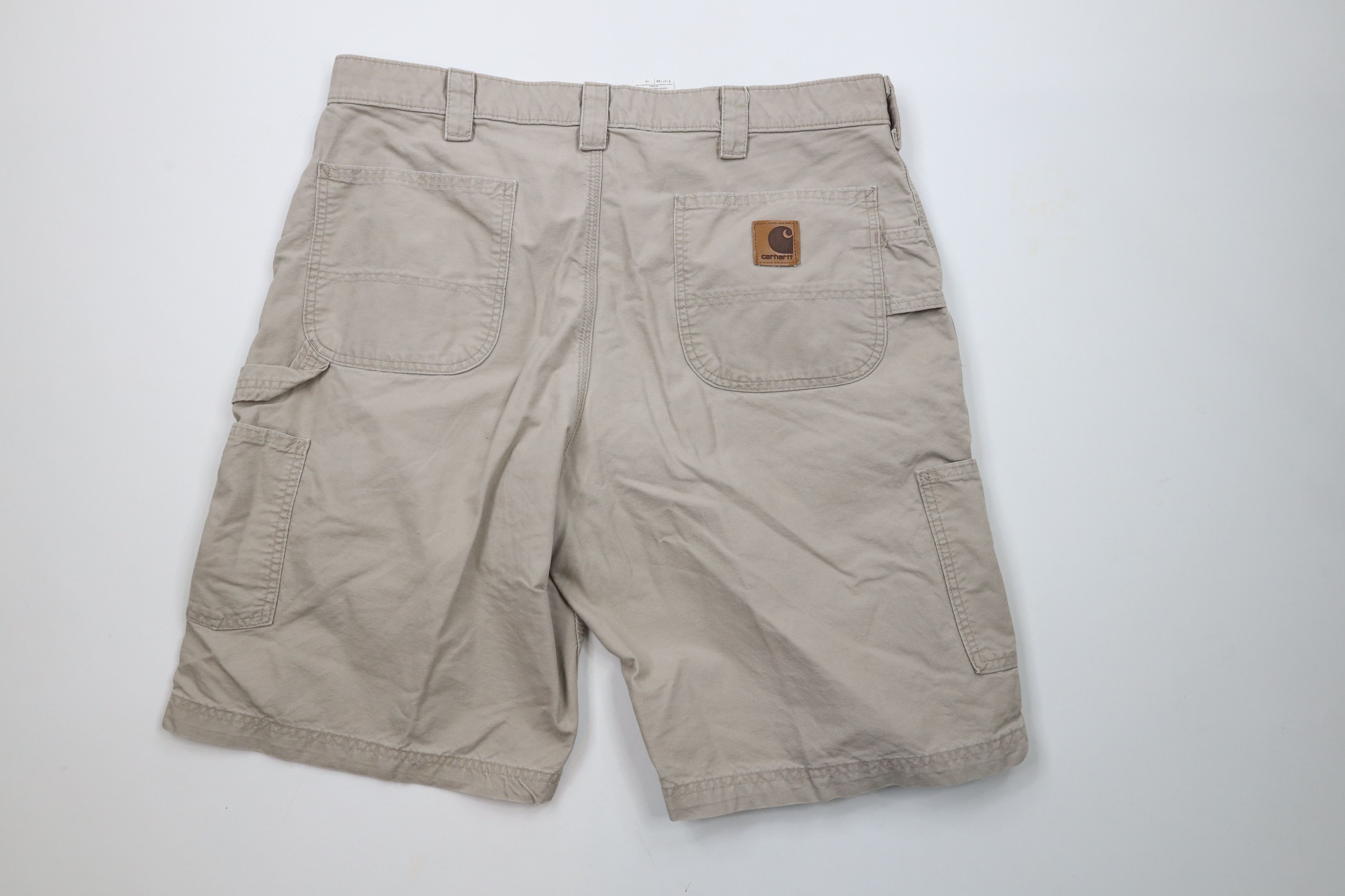 Carhartt × Vintage Vintage Carhartt Spell Out Dungaree Work Shorts Beige Cotton Size US 38 / EU 54 - 9 Thumbnail