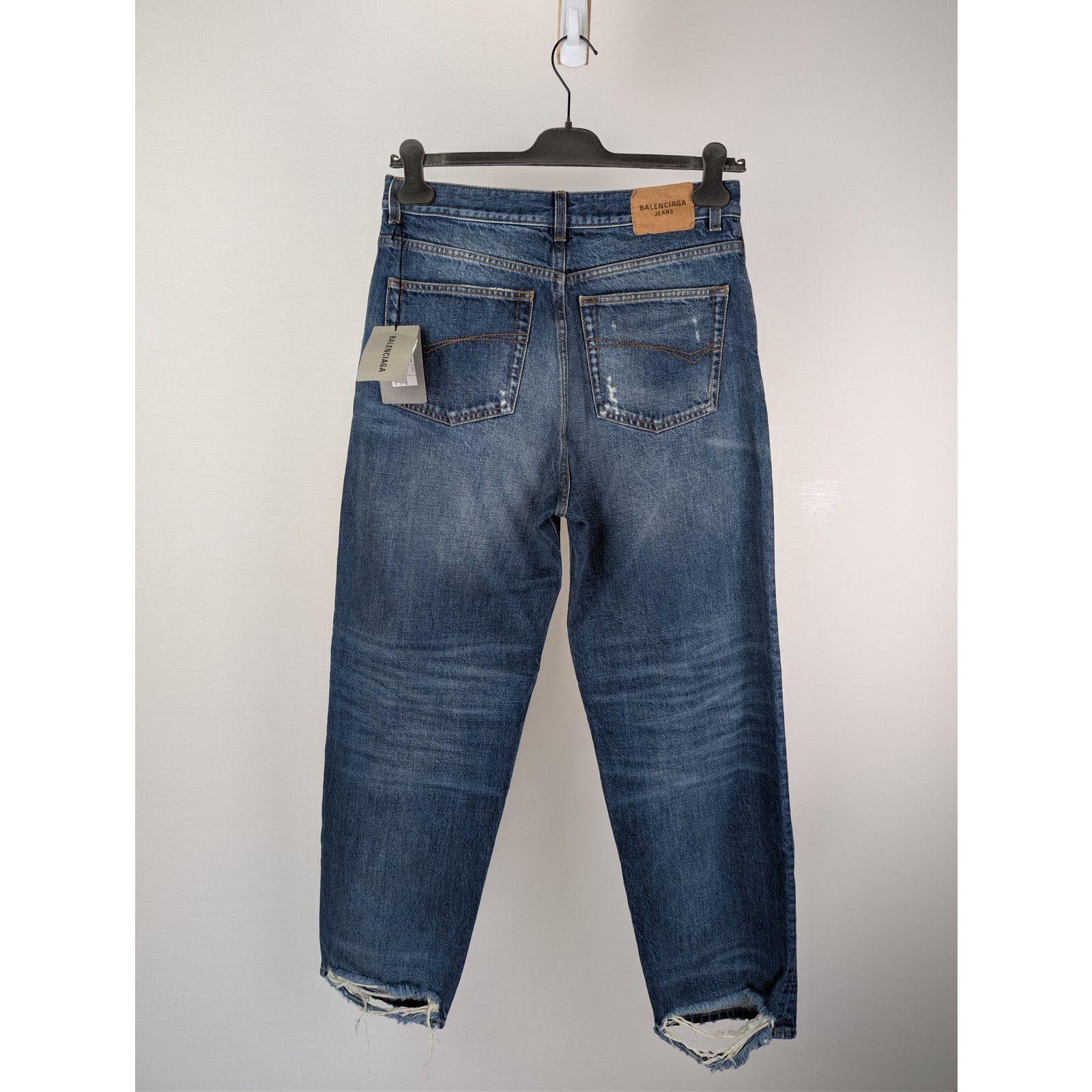Balenciaga o1rshd1 Organic Vintage Denim Large Pants in Blue Size US 30 / EU 46 - 10 Thumbnail