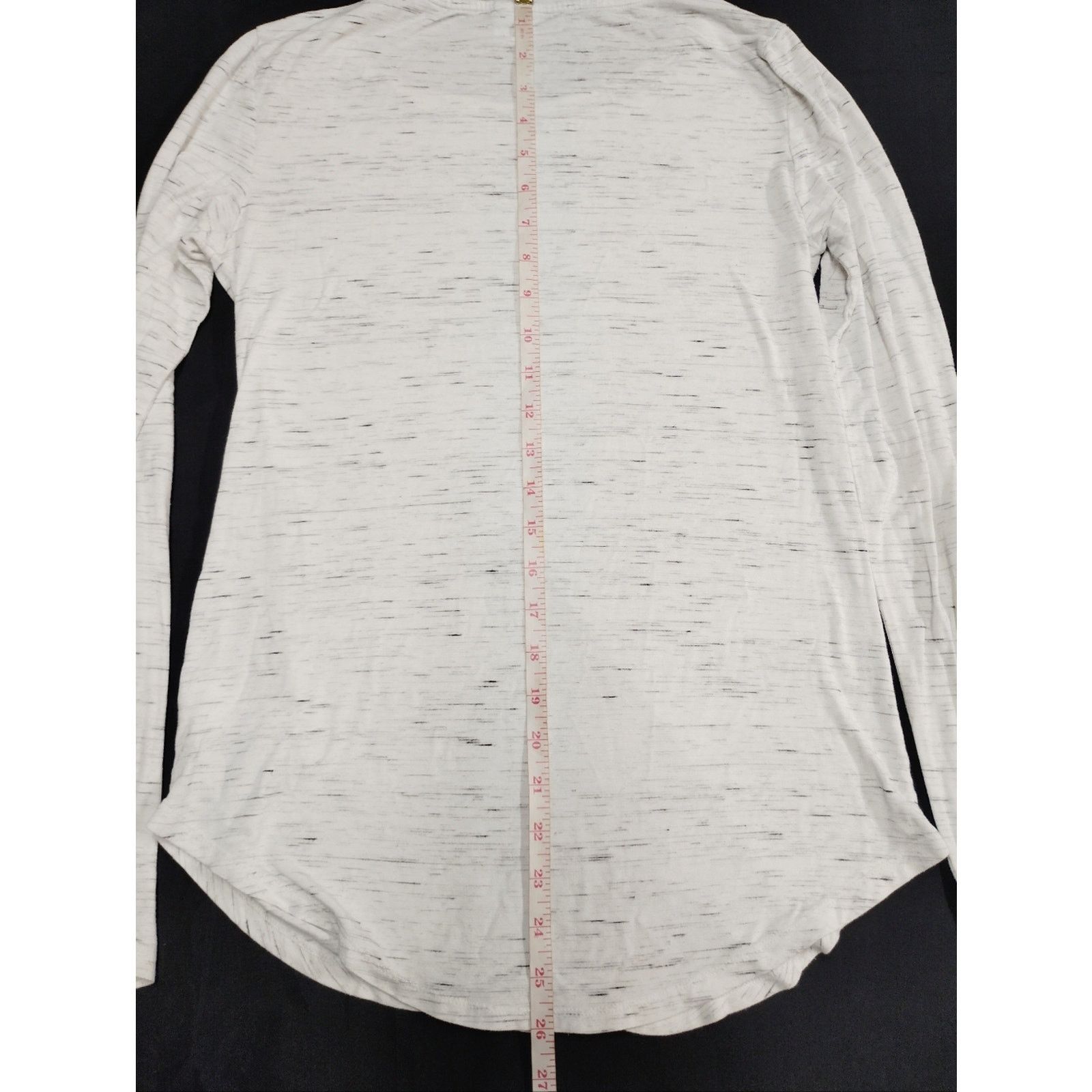 Old Navy Old Navy Long Sleeve Scoop Neck White with Heathered Detail Size M / US 6-8 / IT 42-44 - 4 Thumbnail