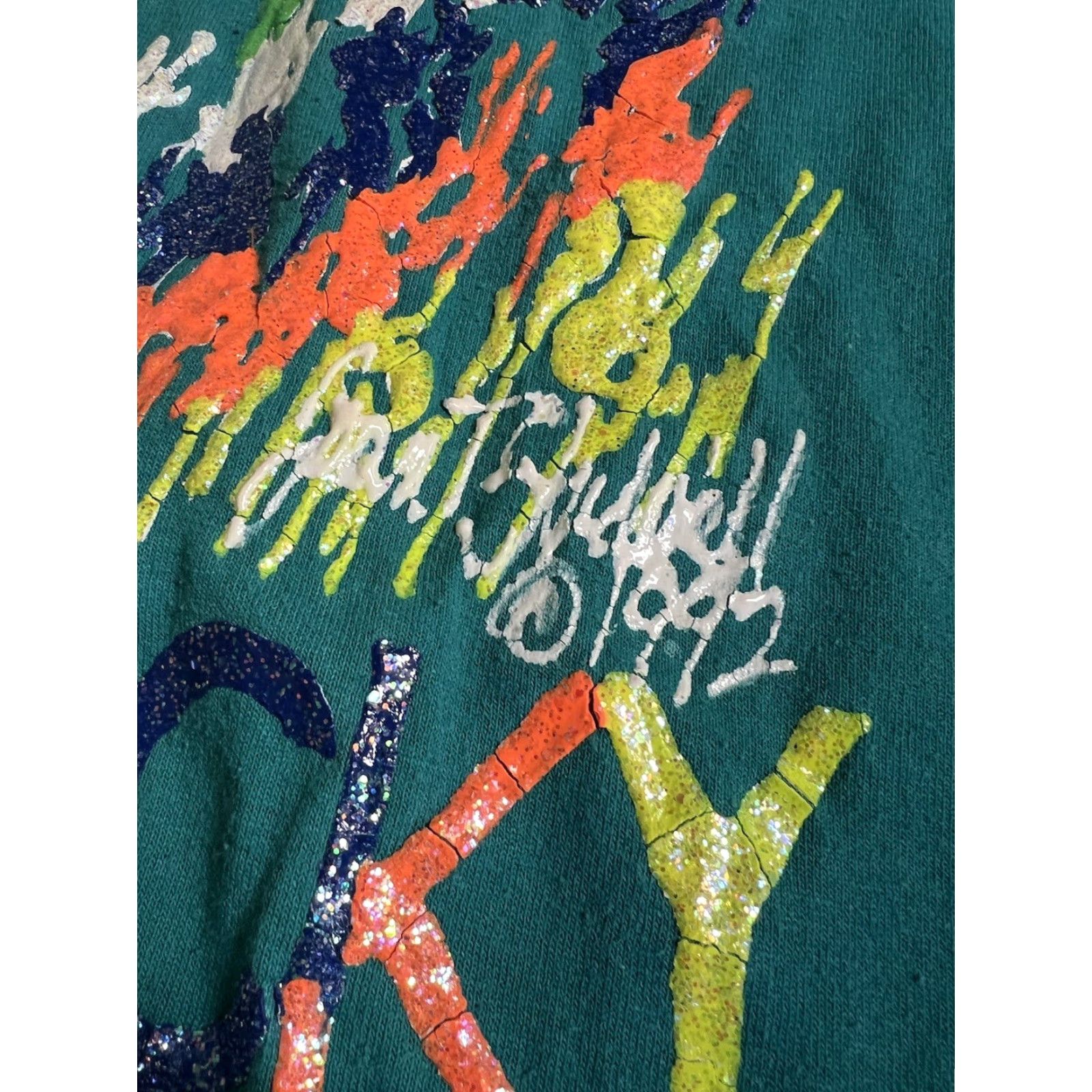 Hanes VINTAGE Hanes Kentucky 1992 Puff Paint Single Stitch T-Shirt Horse Racing Crew Neck Short Sleeve Green Cotton Blend M Men Size US M / EU 48-50 / 2 - 6 Thumbnail