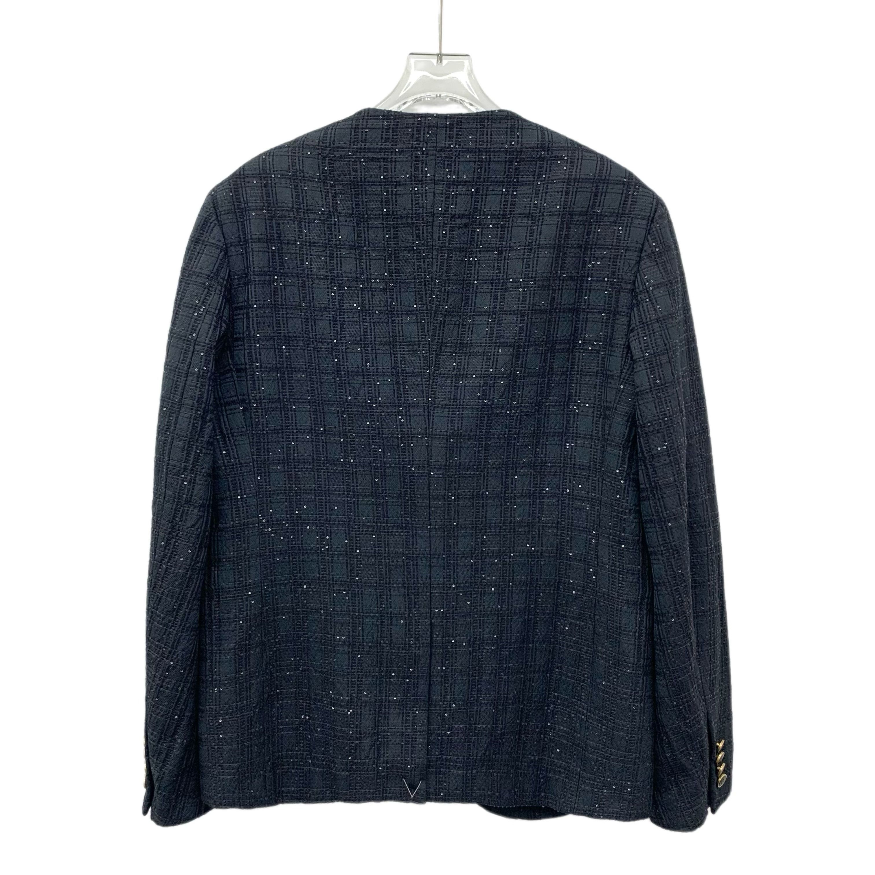 Louis Vuitton Louis Vuitton Black Sequin Tweed Jacket (Size 48) Size 48R - 7 Thumbnail