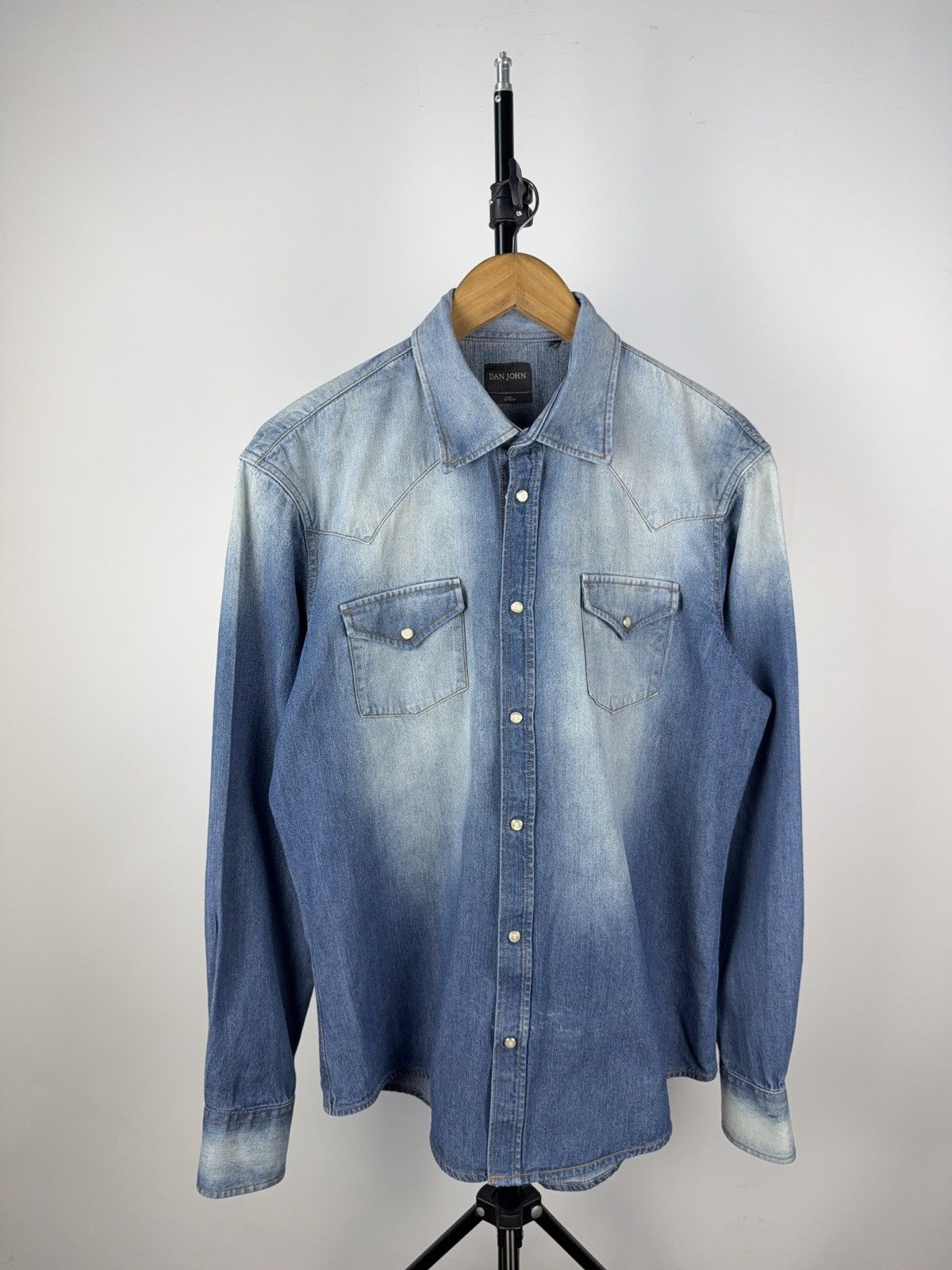 Vintage Vintage 90s Rare Retro Denim Cowboy Western Shirt Size US L / EU 52-54 / 3 - 1 Thumbnail