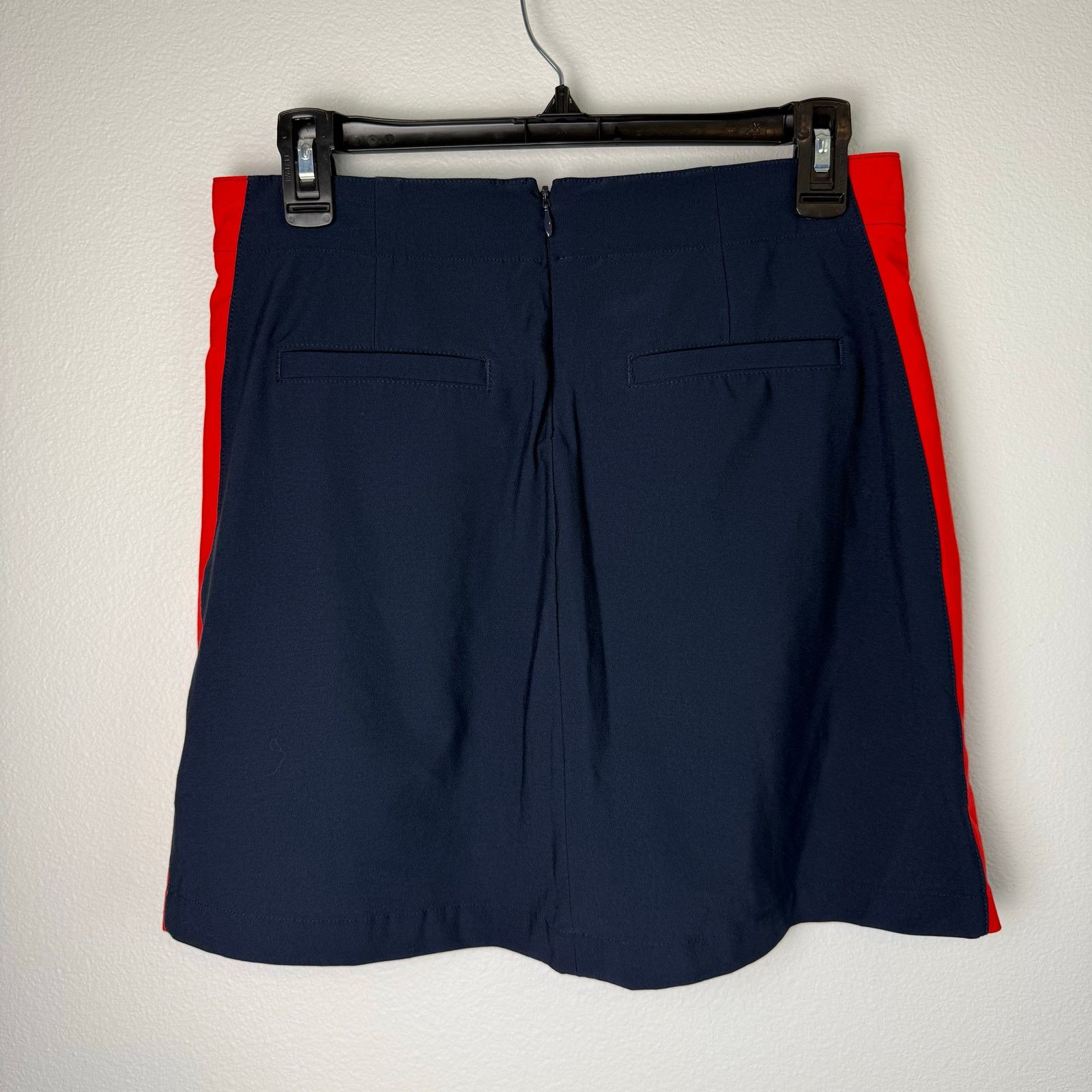 RLX Ralph Lauren Lady Hagen Women's 2 Side Stripe Woven 17'' Golf Skort Navy Size 26" / US 2 / IT 38 - 2 Thumbnail