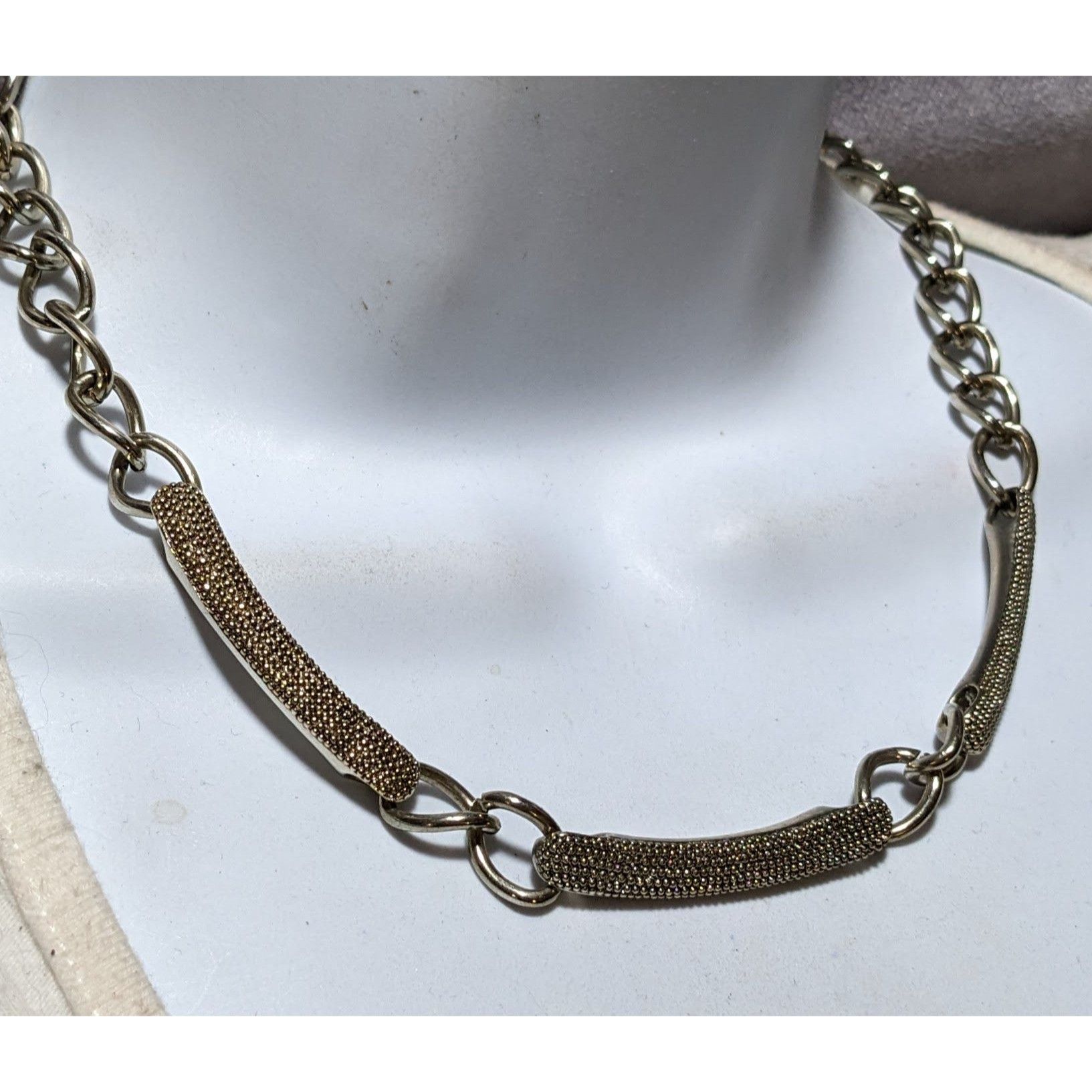 Monet Vintage Monet Textured Bar Link Accent Necklace Size ONE SIZE - 6 Thumbnail