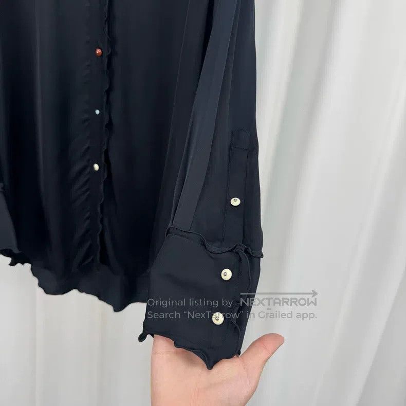 Acne Studios Acne Studios Black Mulberry Silk Colorful Button Shirt Size XXS / US 00 / IT 34 - 4 Thumbnail