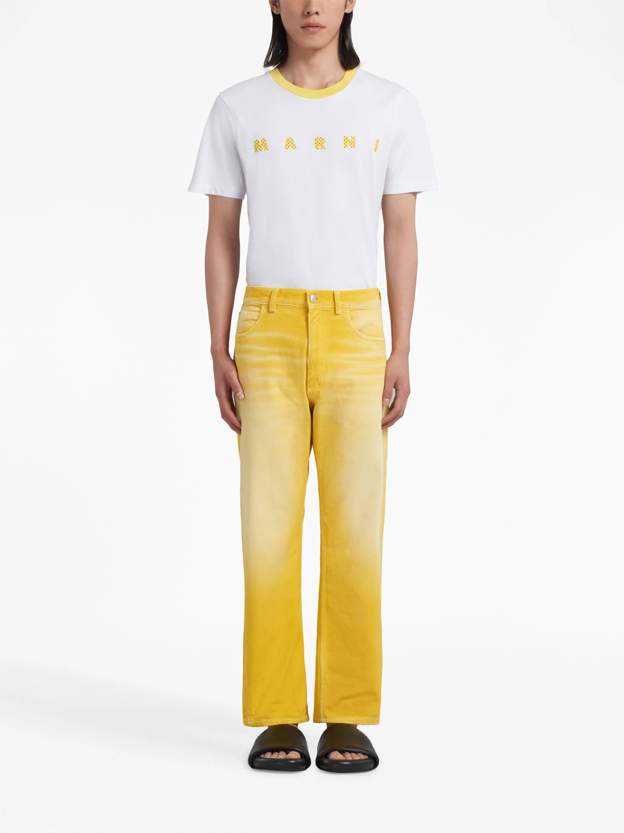 Marni o1w1db10824 Straight-leg Jeans in Yellow Size US 34 / EU 50 - 2 Thumbnail
