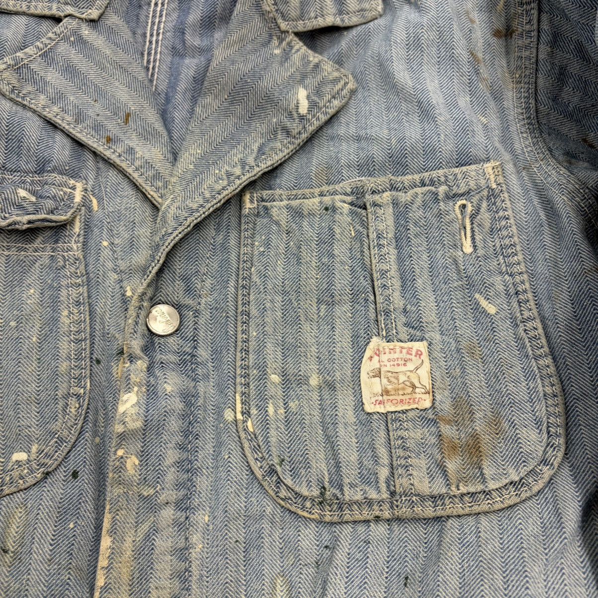 Other Vintage 60s Pointer Hickory Stripe Paint Splatter Coveralls Size US 34 / EU 50 - 2 Thumbnail