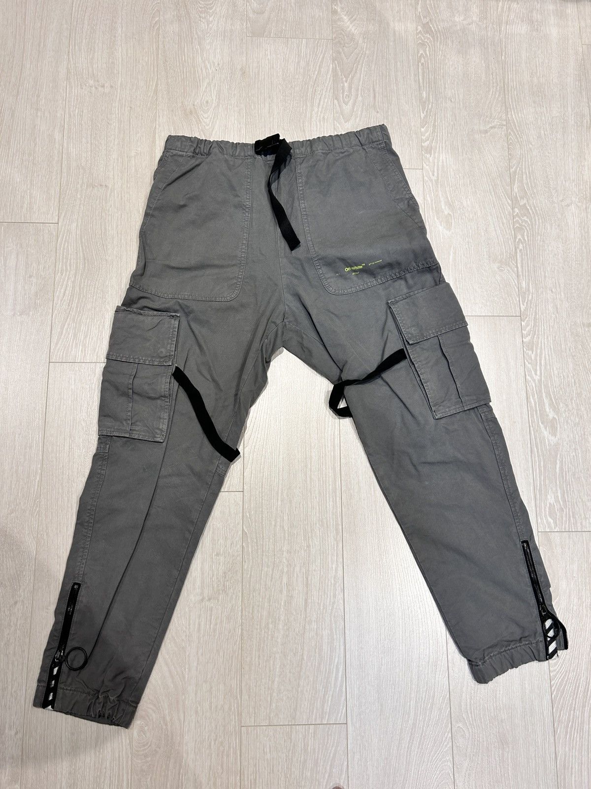 image of Off White Off-White Parachute Cargo Pants Ss20 Virgil Grey, Men's (Size 30)