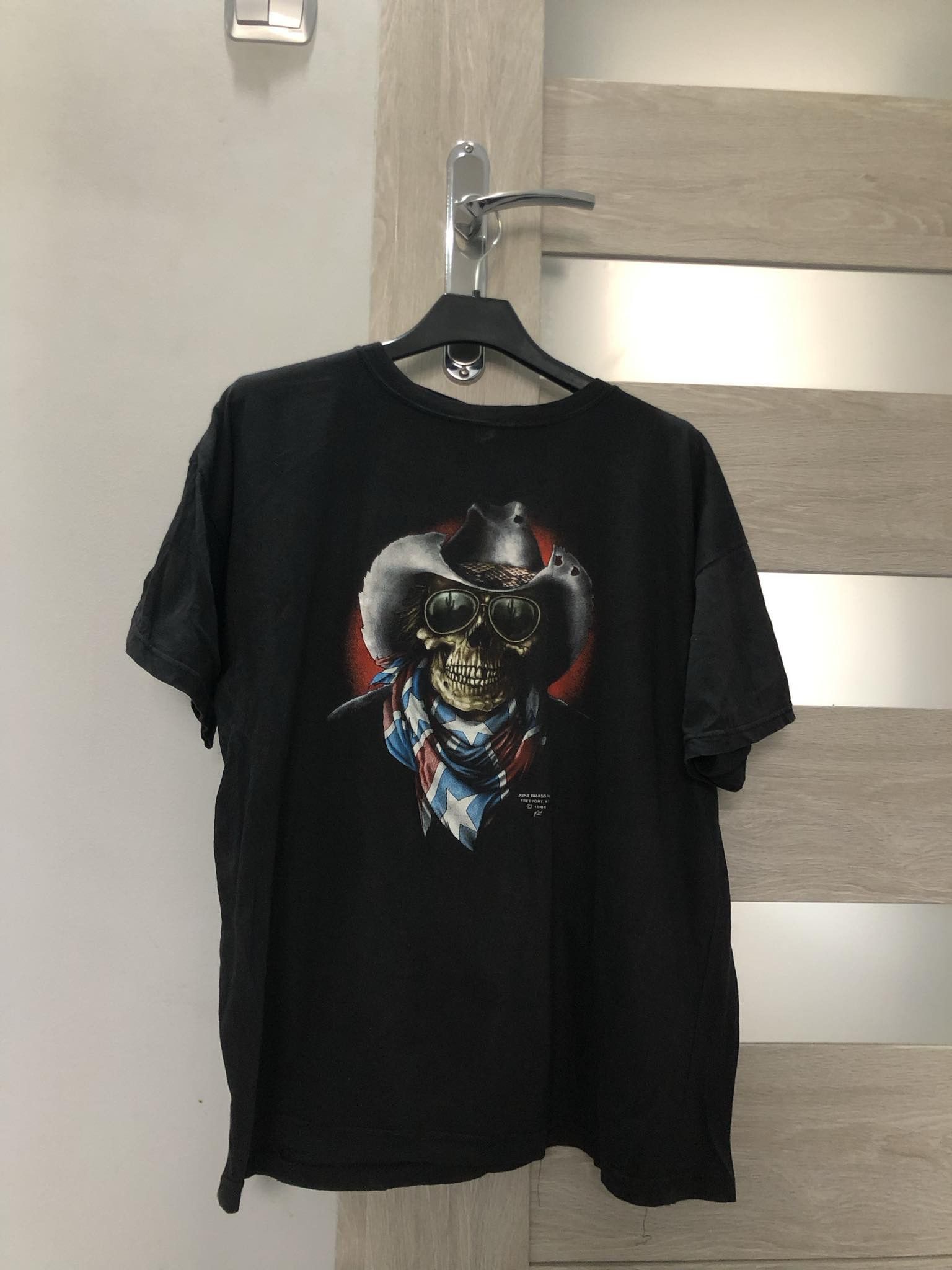 image of Vintage Skull Tshirt Motorcycle Harley 80's 90's in Black, Men's (Size Large)