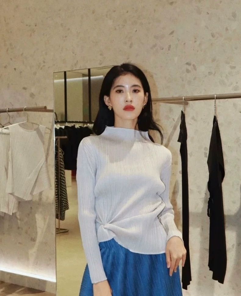 Issey Miyake Issey Miyake size:3 A grey high-neck long-sleeved top Size M / US 6-8 / IT 42-44 - 3 Thumbnail