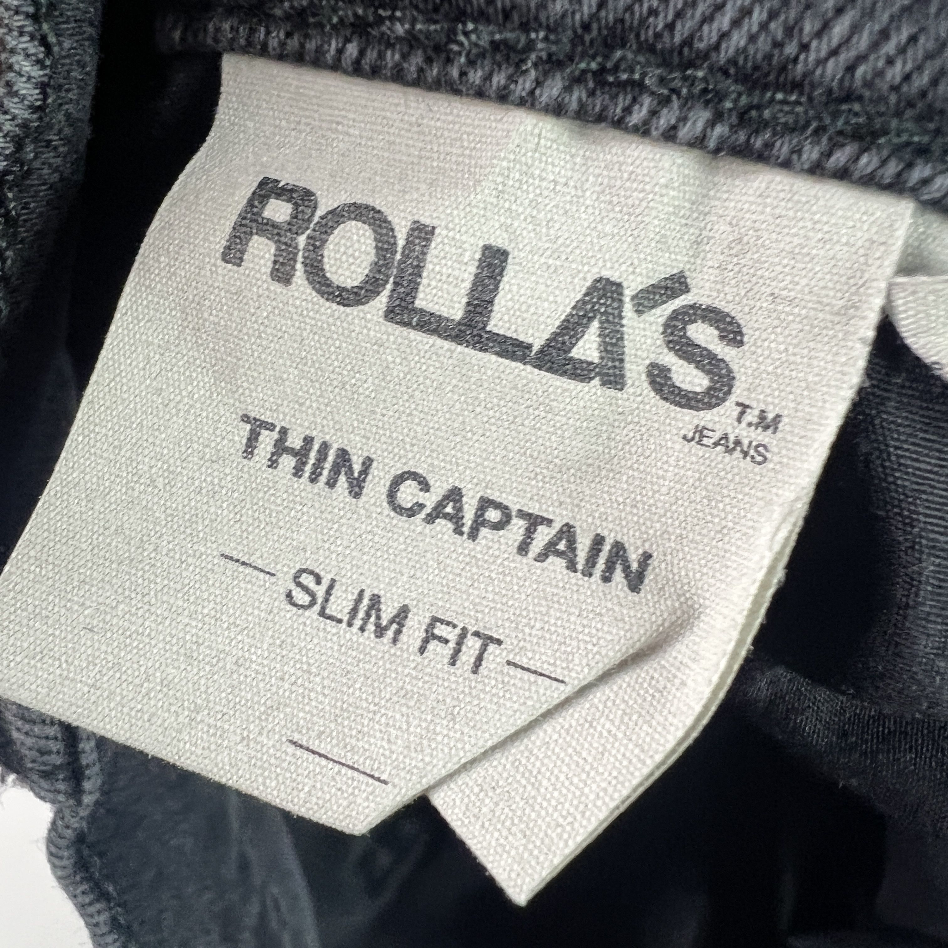 Rolla's Rolla's Jean Thin Captain Slim Black Faded Distressed Denim Size US 31 - 8 Thumbnail