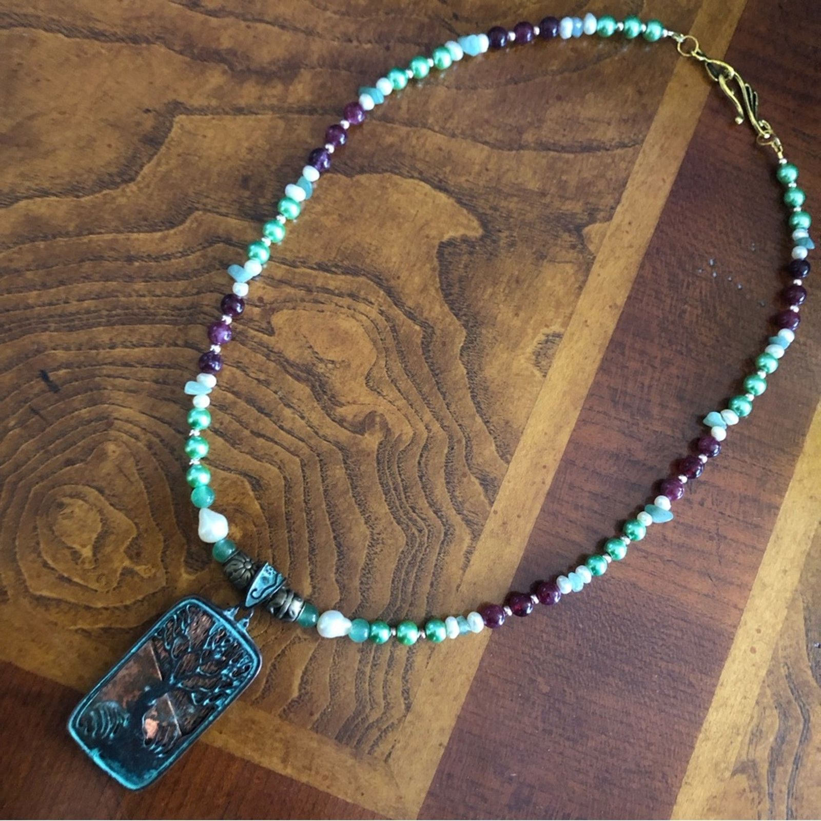 Handmade Handcrafted repurpose genuine stone pearl necklace Size ONE SIZE - 6 Thumbnail