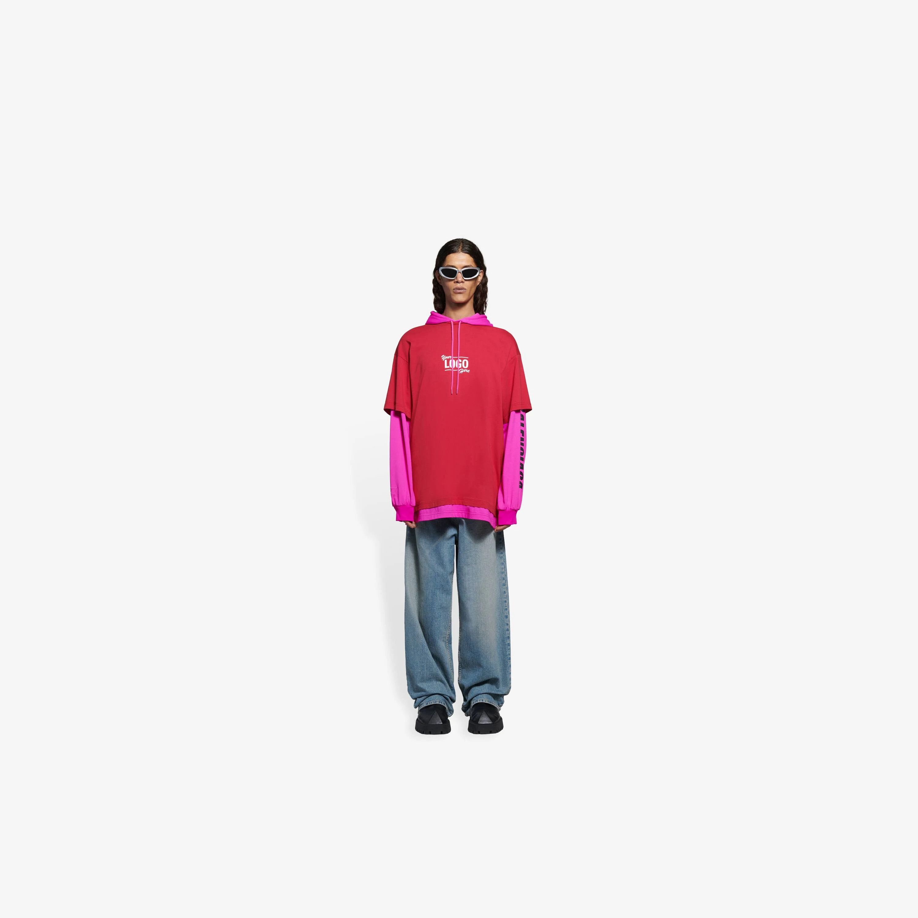 Balenciaga o1mle0424 Your Logo Here Hooded in Pink Size US XS / EU 42 / 0 - 4 Thumbnail