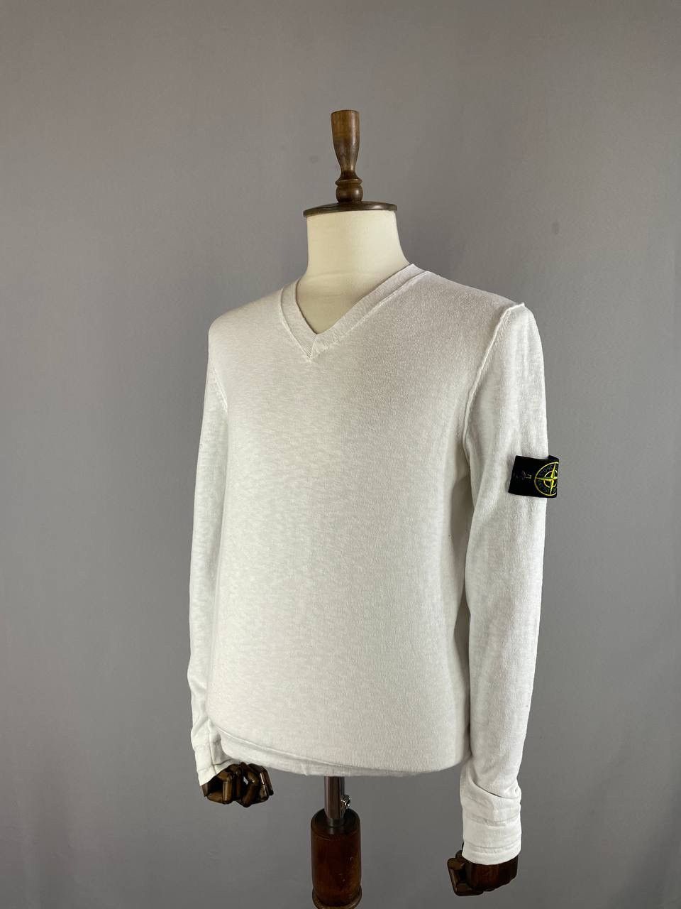 Stone Island Stone Island Sweater V Neck White Size US M / EU 48-50 / 2 - 1 Thumbnail