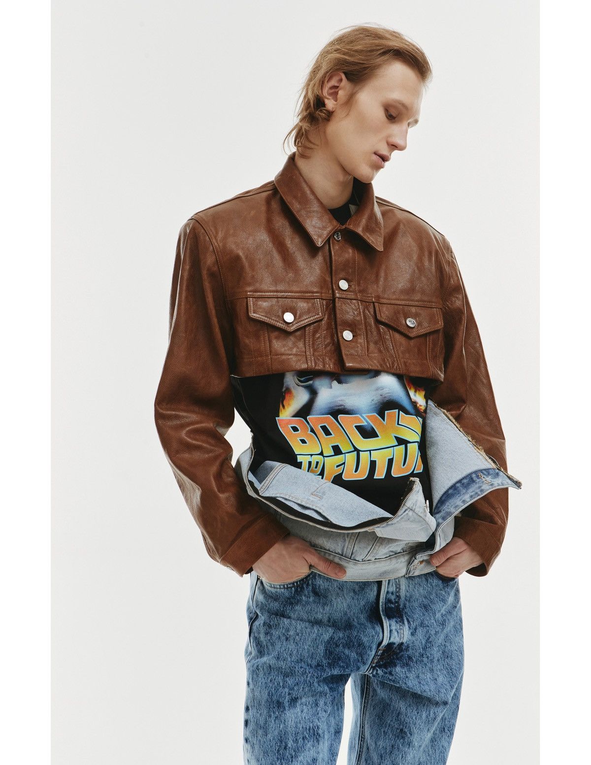 Vetements Vetements VTMNTS Convertible Leather Denim Jacket Size US M / EU 48-50 / 2 - 3 Thumbnail