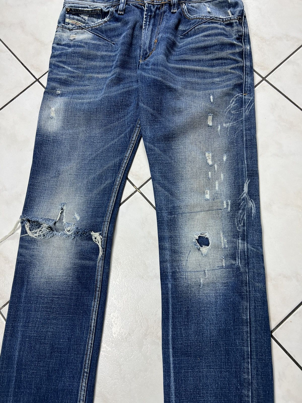 Diesel Vintage Diesel shioner distressed denim jeans slim skinny Size US 30 / EU 46 - 4 Thumbnail