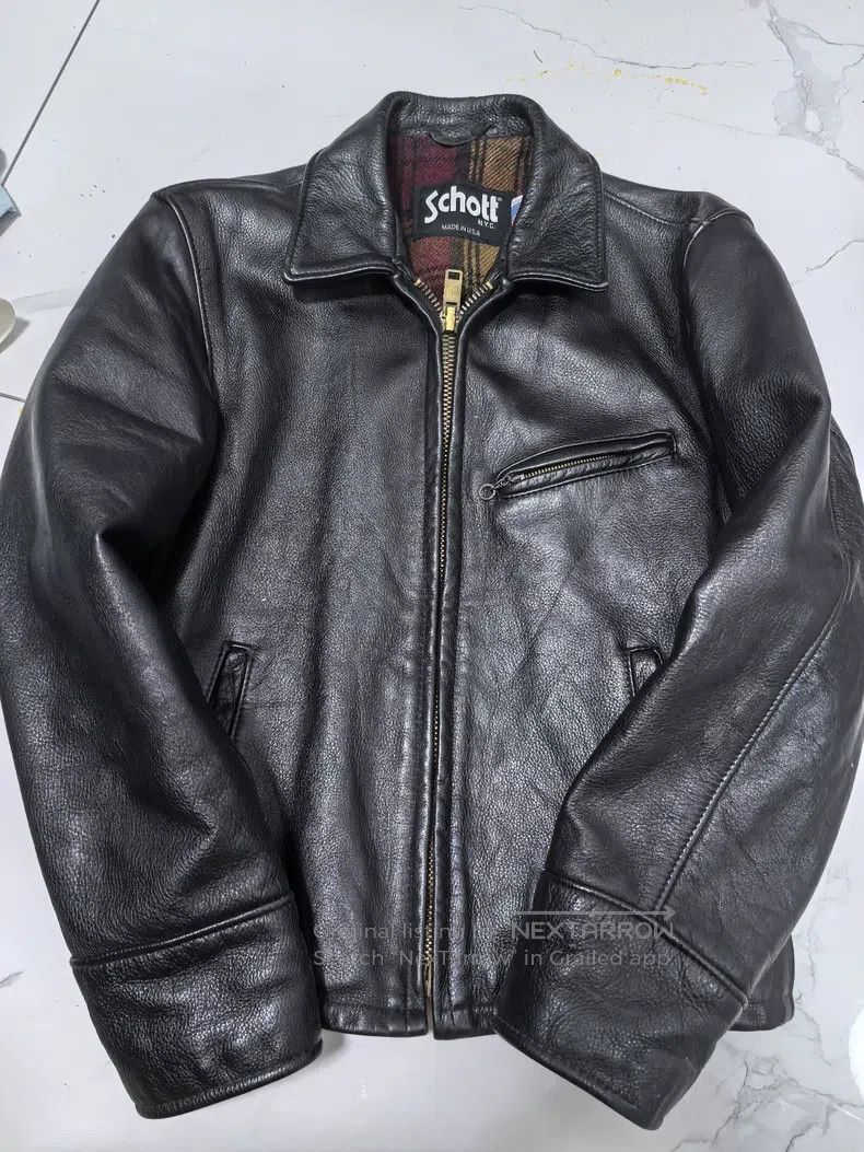 Schott Schott NYC Black Leather Jacket Size US XS / EU 42 / 0 - 3 Thumbnail