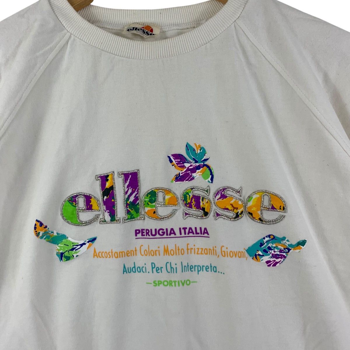 Ellesse Vintage 90’ ELLESSE PERUGIA ITALIA Embossed Logo Sweatshirt Size S / US 4 / IT 40 - 4 Thumbnail