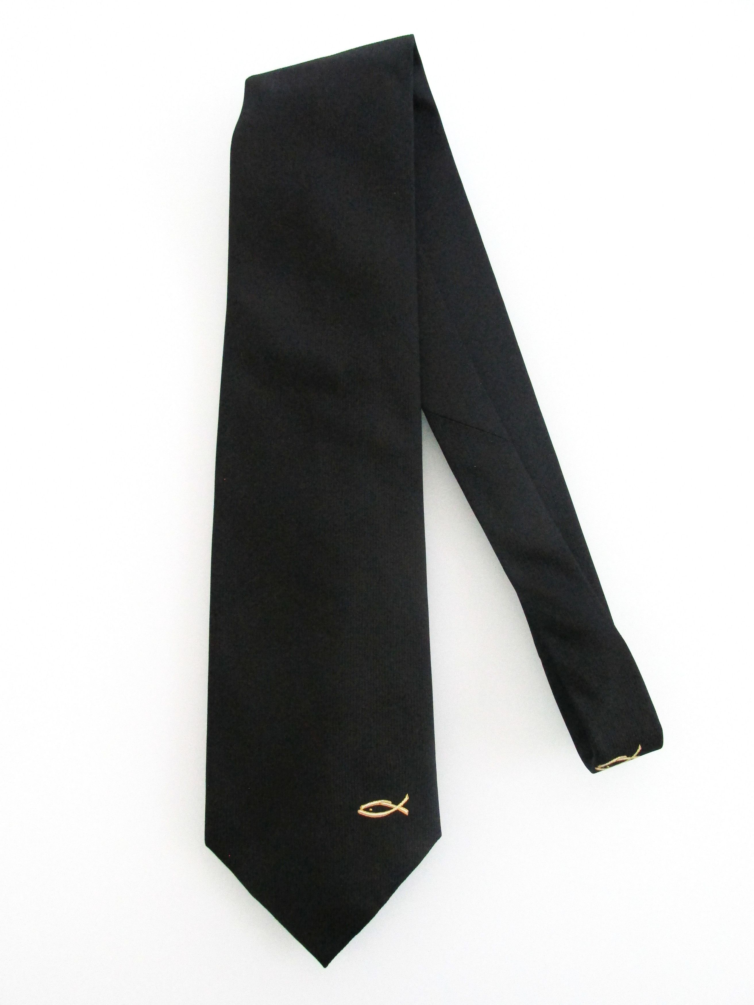 Other Christian Fish Symbol Men's Silk Tie Size ONE SIZE - 1 Thumbnail