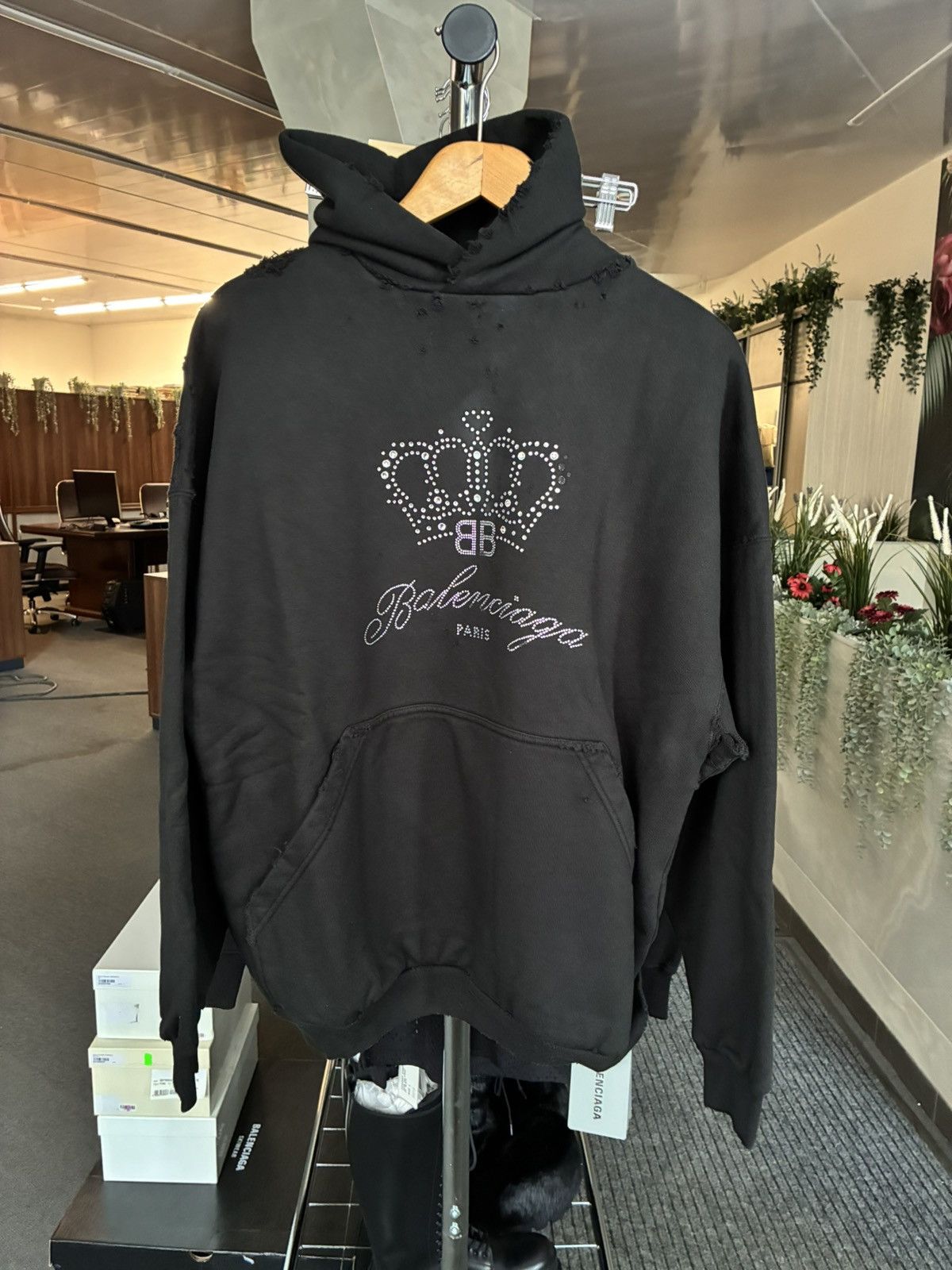 Balenciaga Rhinestone Hoodie | Grailed