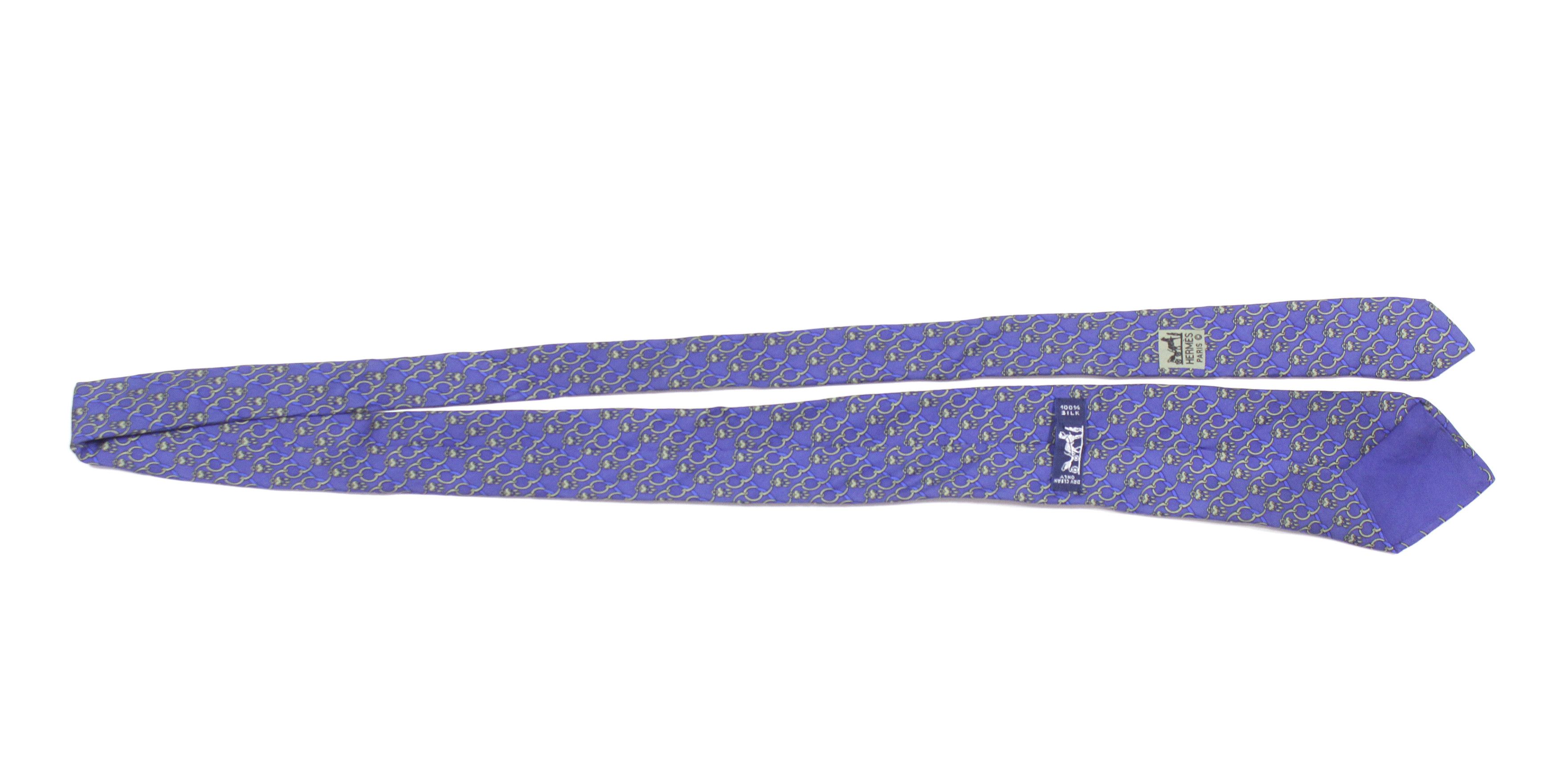 Hermes Chain Link Printed Silk Tie Vintage 7310 EA Size ONE SIZE - 3 Thumbnail