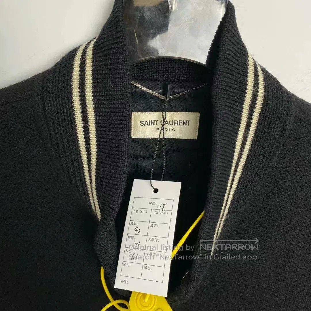 Saint Laurent Paris black and white baseball jacket by Saint Laurent. Size US L / EU 52-54 / 3 - 2 Thumbnail