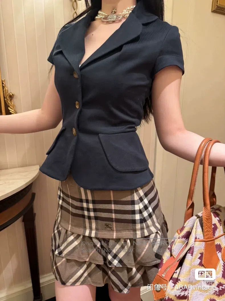 Vivienne Westwood Vivienne Westwood Heart-shaped collar short-sleeved blazer Size L / US 10 / IT 46 - 5 Thumbnail