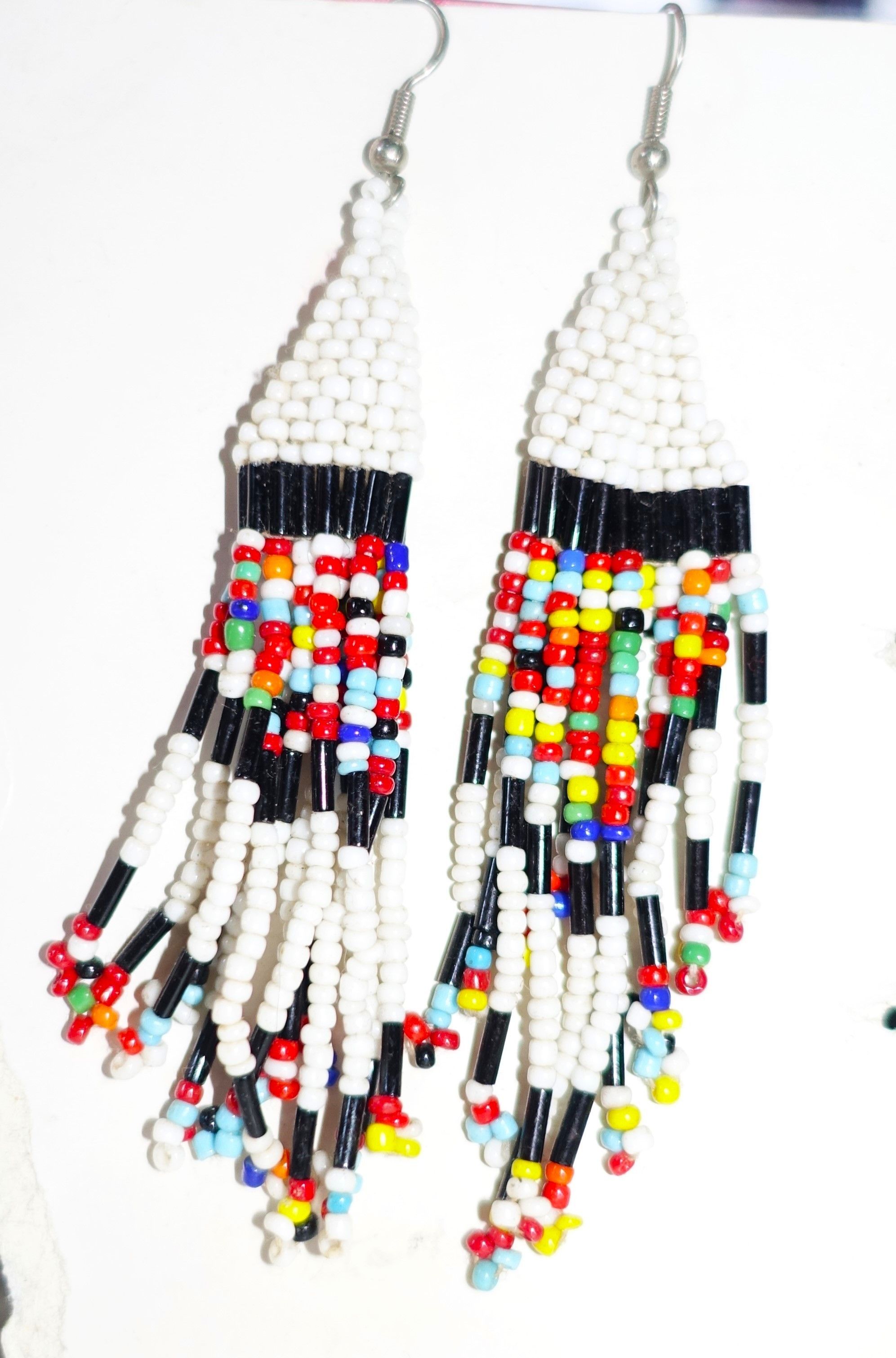 Vintage Vintage Boho Beaded Tassel Earrings Size ONE SIZE - 2 Thumbnail