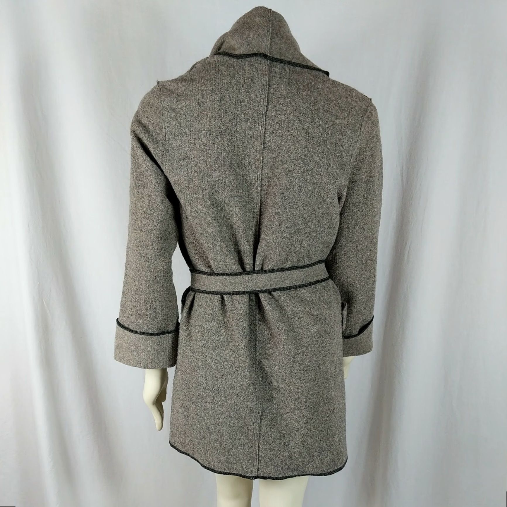 Vintage Janska Jacket Fleece Womens S Brown Wrap Shawl Pockets Comfort Edgy Lagenlook Boho Casual Slim Fit Size S / US 4 / IT 40 - 4 Thumbnail